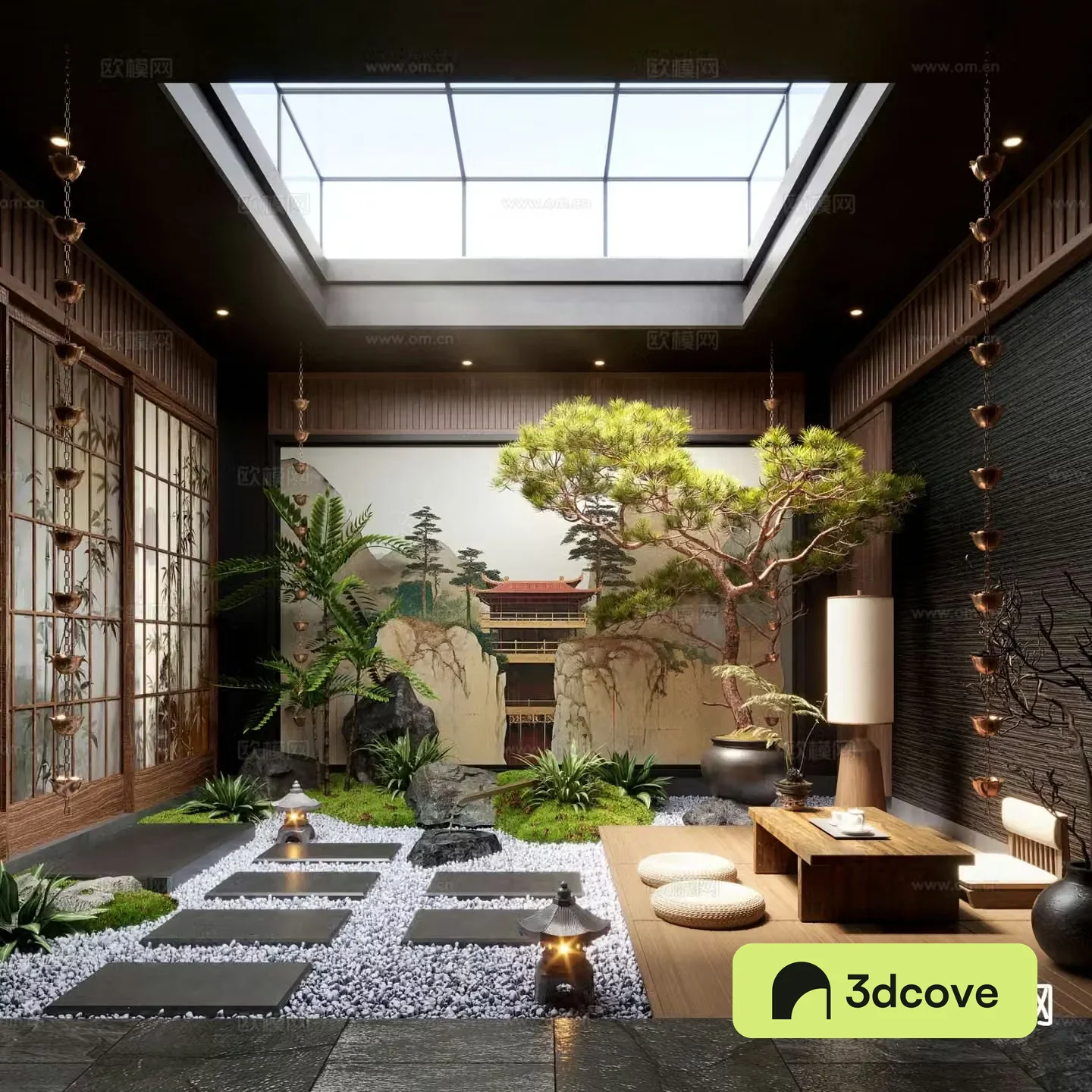 New Chinese Zen Patio Courtyard Landscape