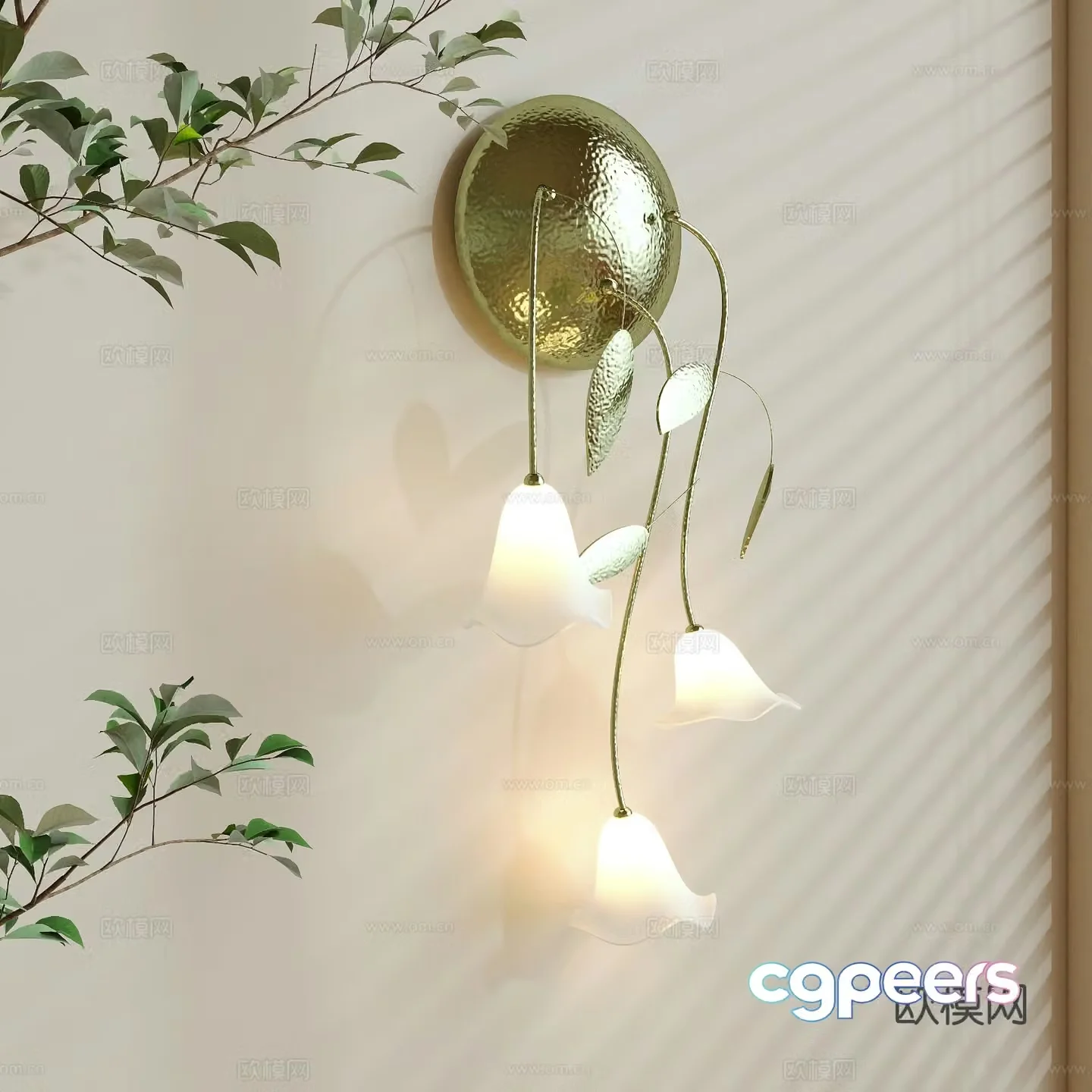 Light luxury wall lamp Lily of the valley wall lamp 3D model