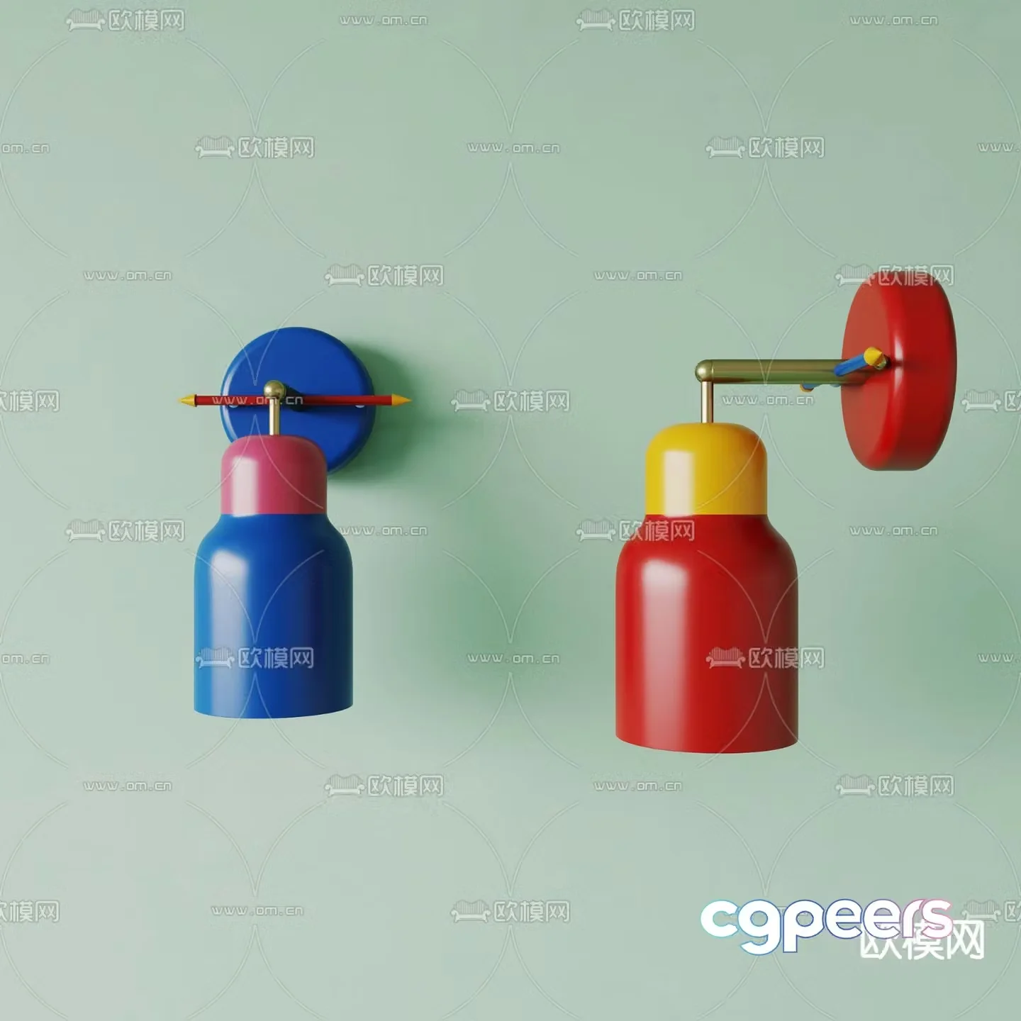 Memphis wall lamp dopamine wall lamp 3d model