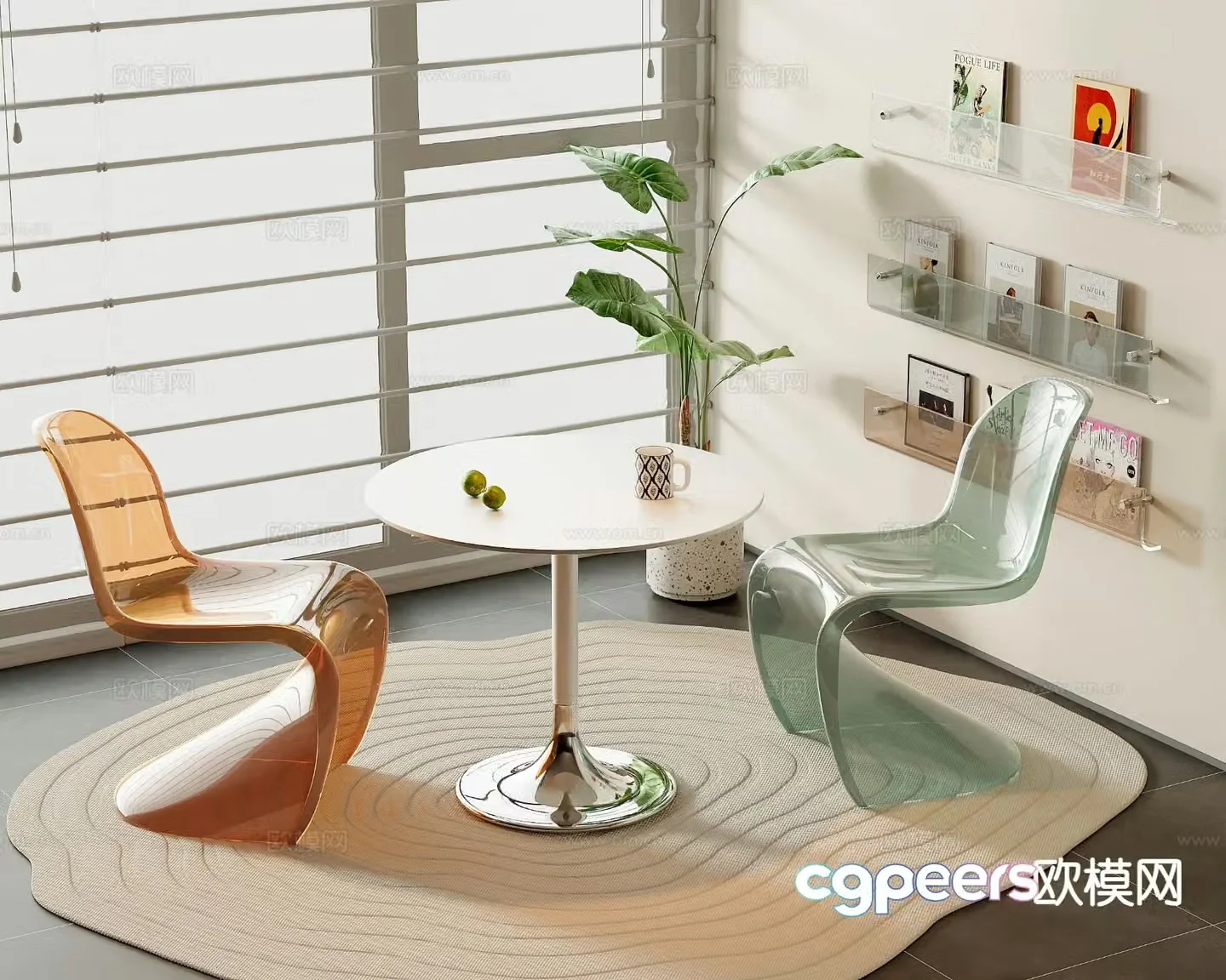 Modern leisure tables and chairs Negotiation tables and chairs 3d model
