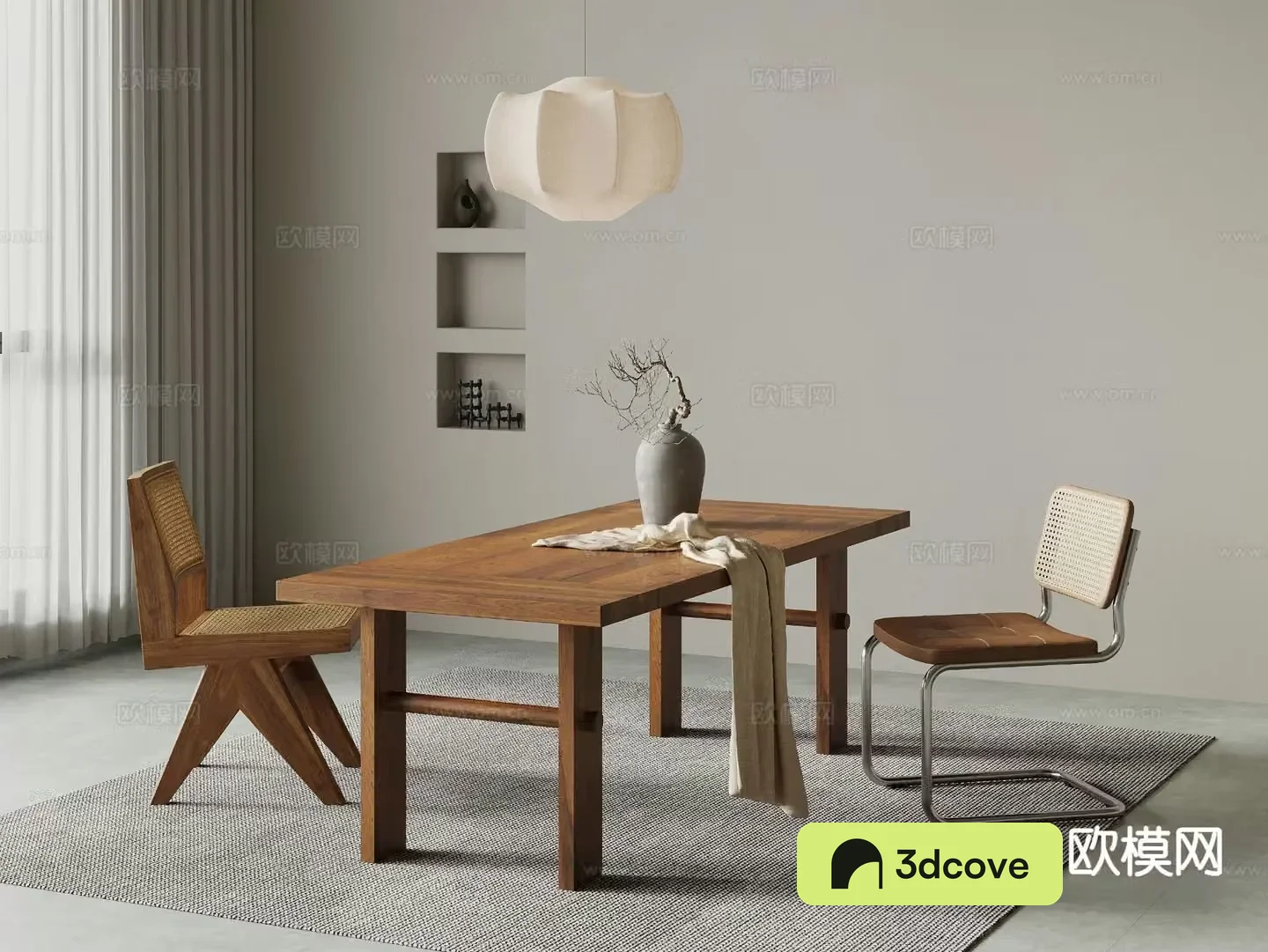Medieval style large table solid wood dining table and chairs