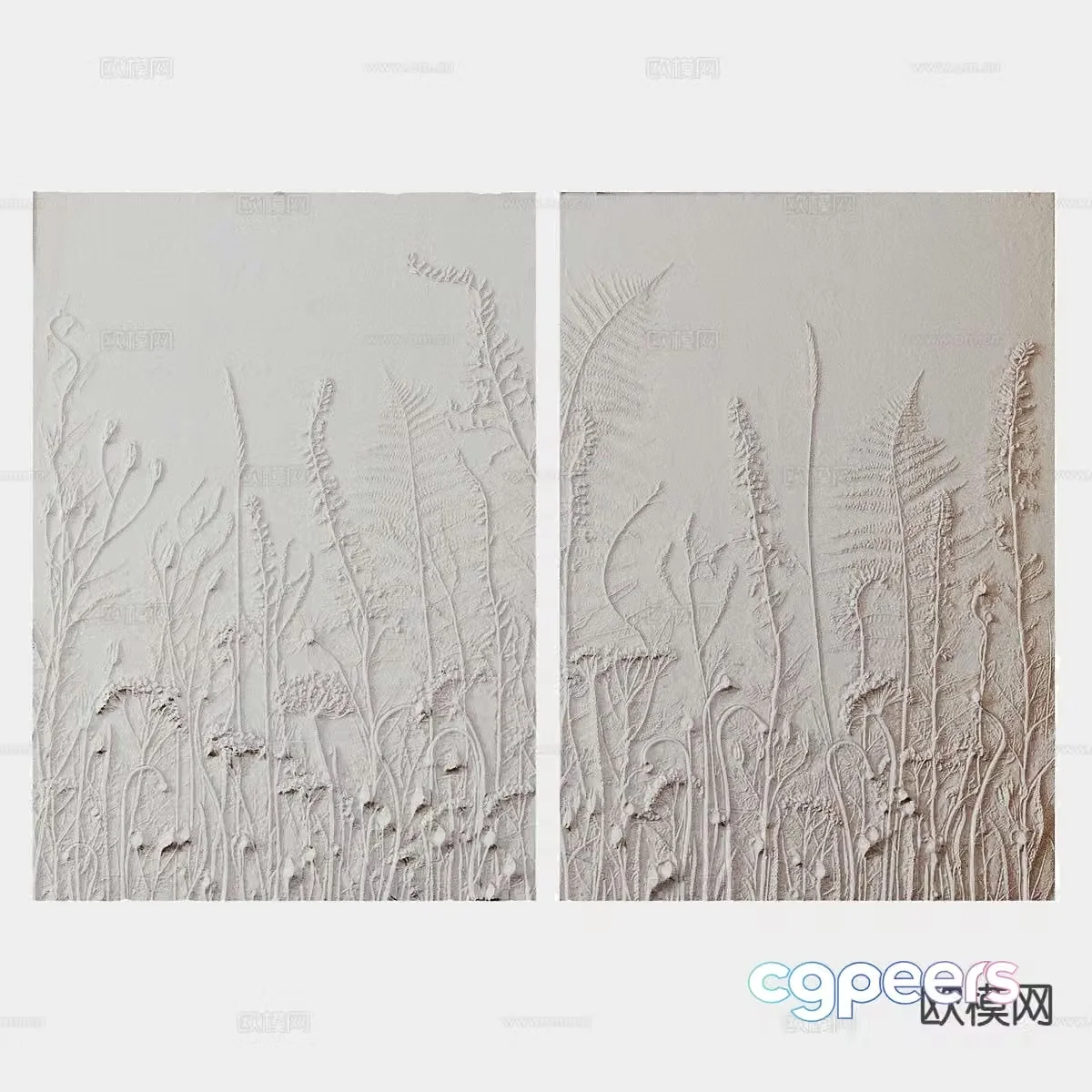 Wabi-sabi style hanging painting 3D model of three-dimensional painting