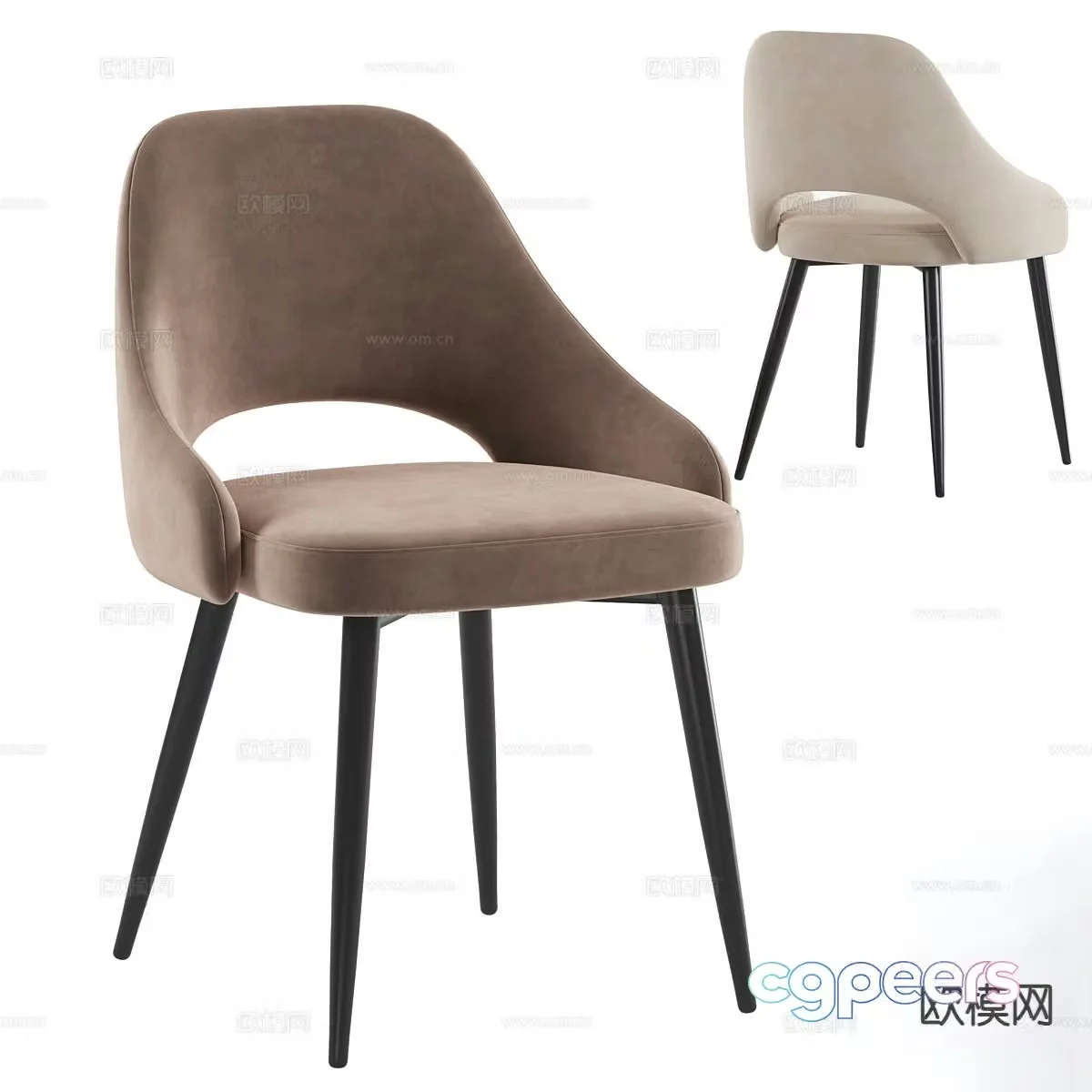 Modern single chair dining chair 3d model