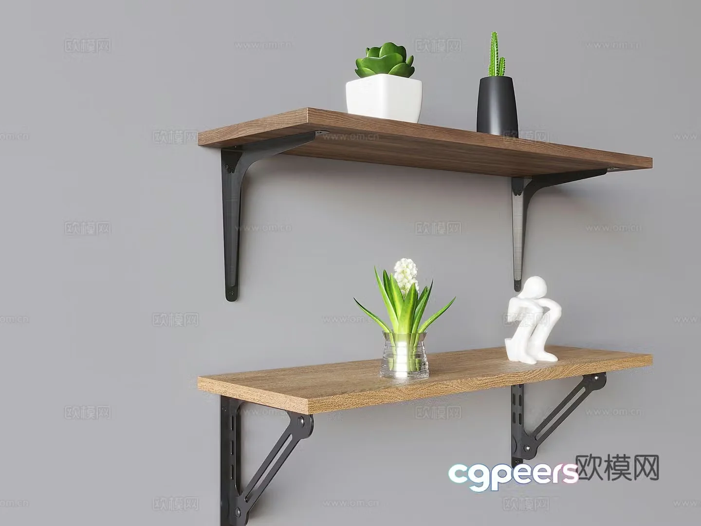 Modern wall cabinet wall hanging shelf 3d model