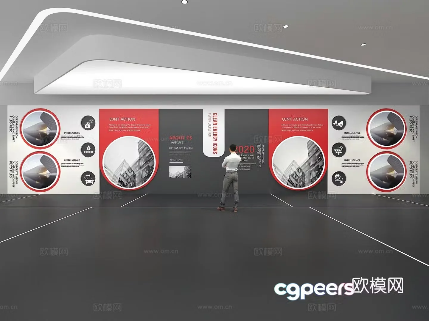 Cultural wall Corporate culture wall Education Theme wall Exhibition hall Campus culture Corridor 3D model