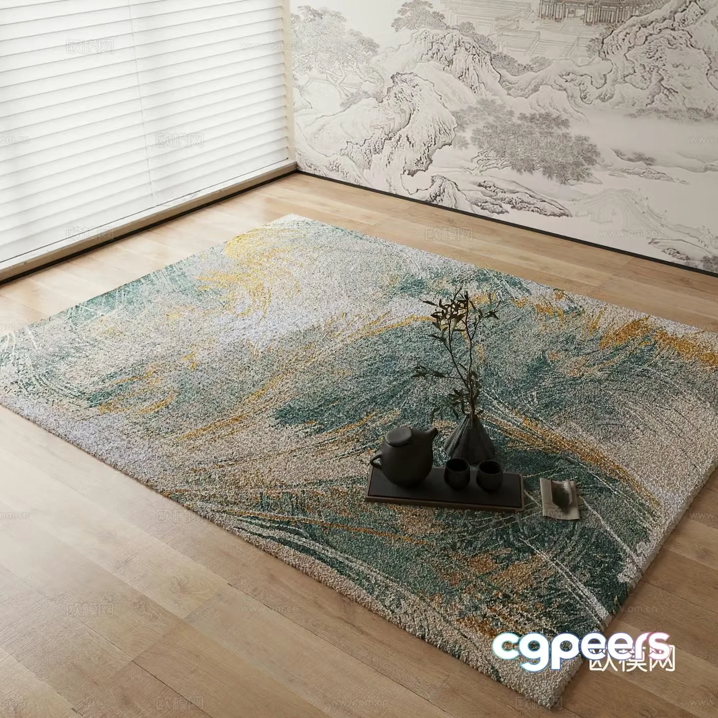 New Chinese carpet 3D model