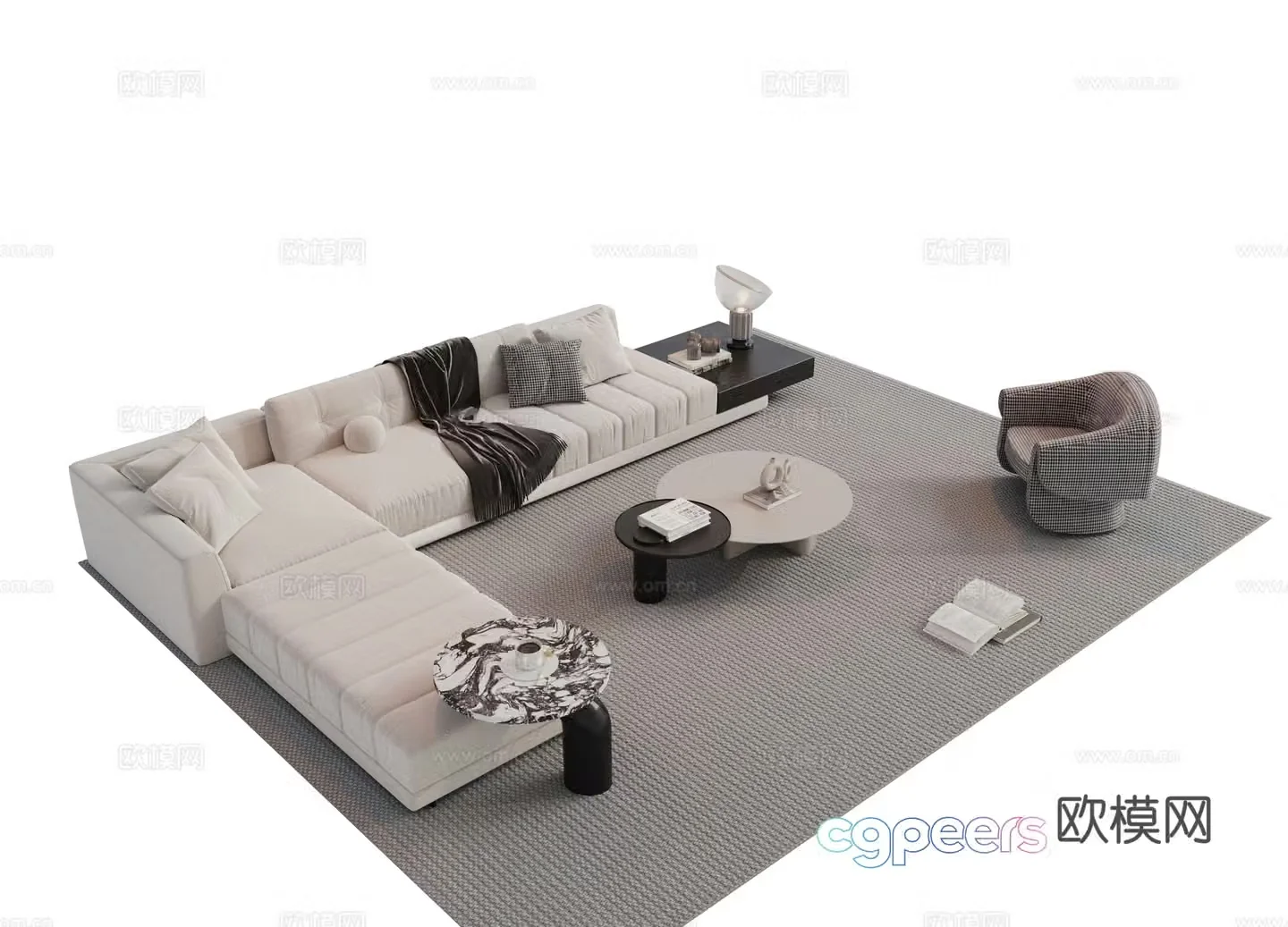 Modern combination sofa 3d model