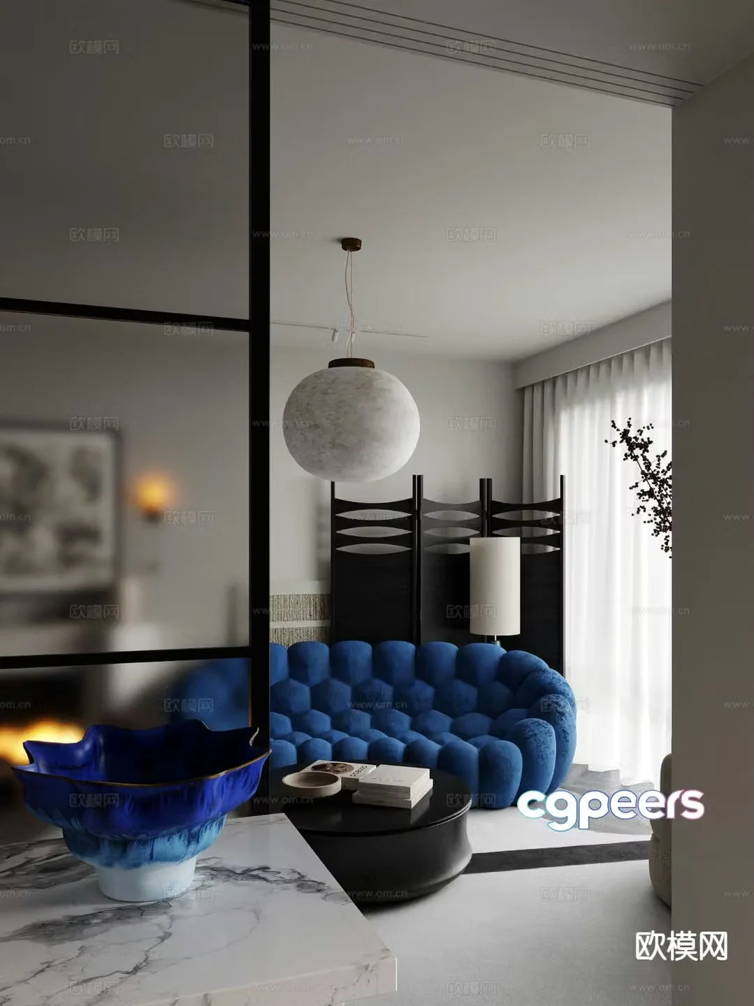 Modern sectional sofa 3d model