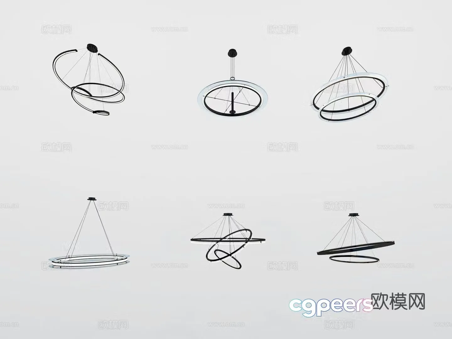 Modern chandelier 3d model