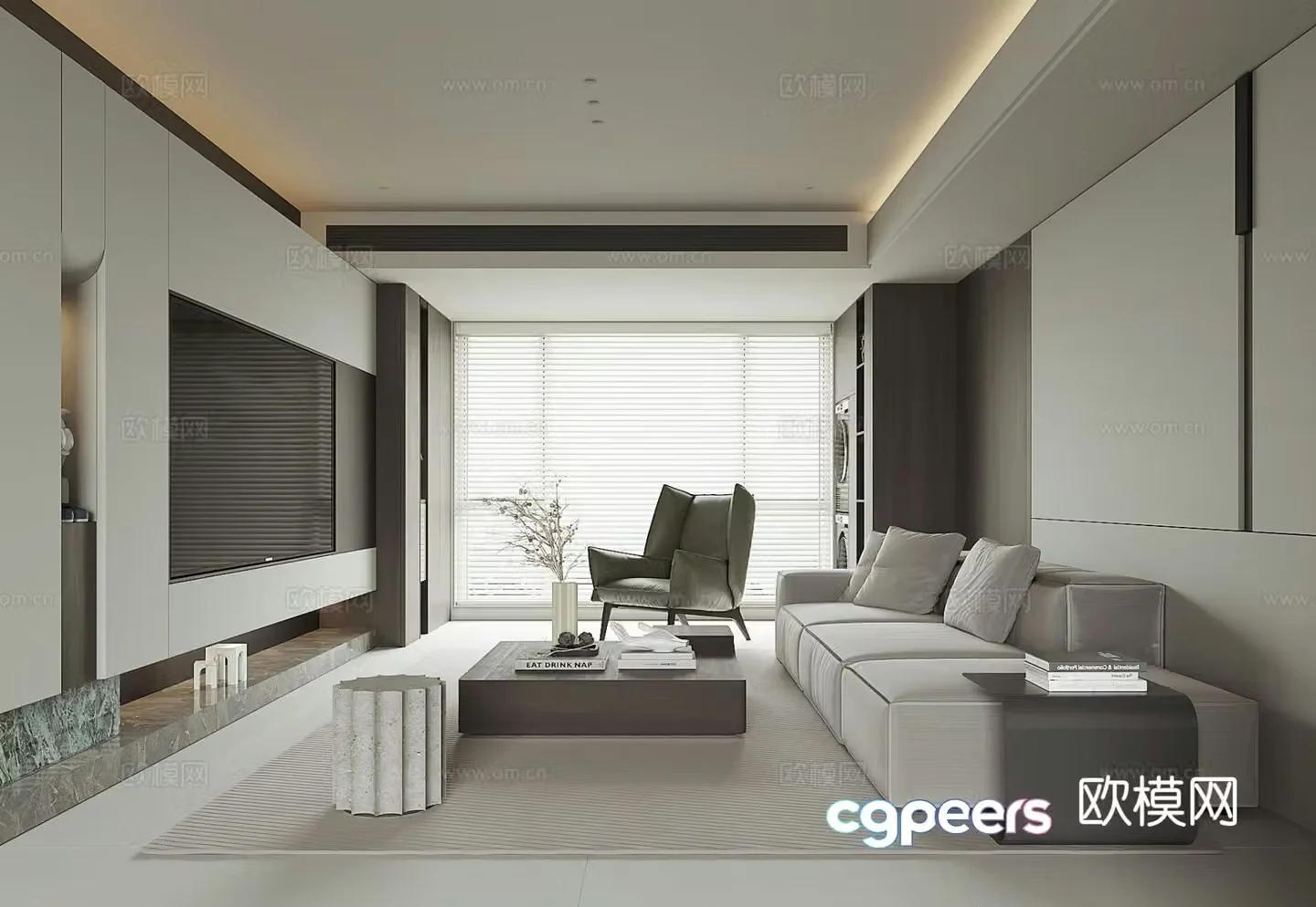 Modern home living room 3d model