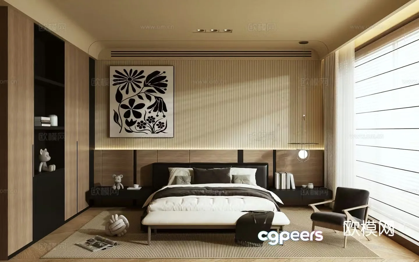 Wabi Sabi bedroom master bedroom 3d model