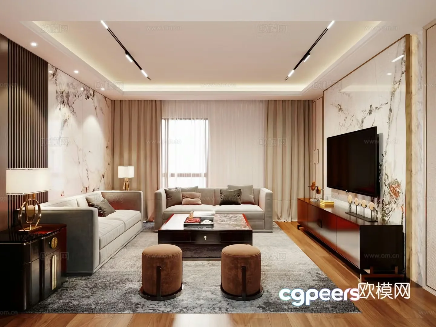 New Chinese living room 3D model