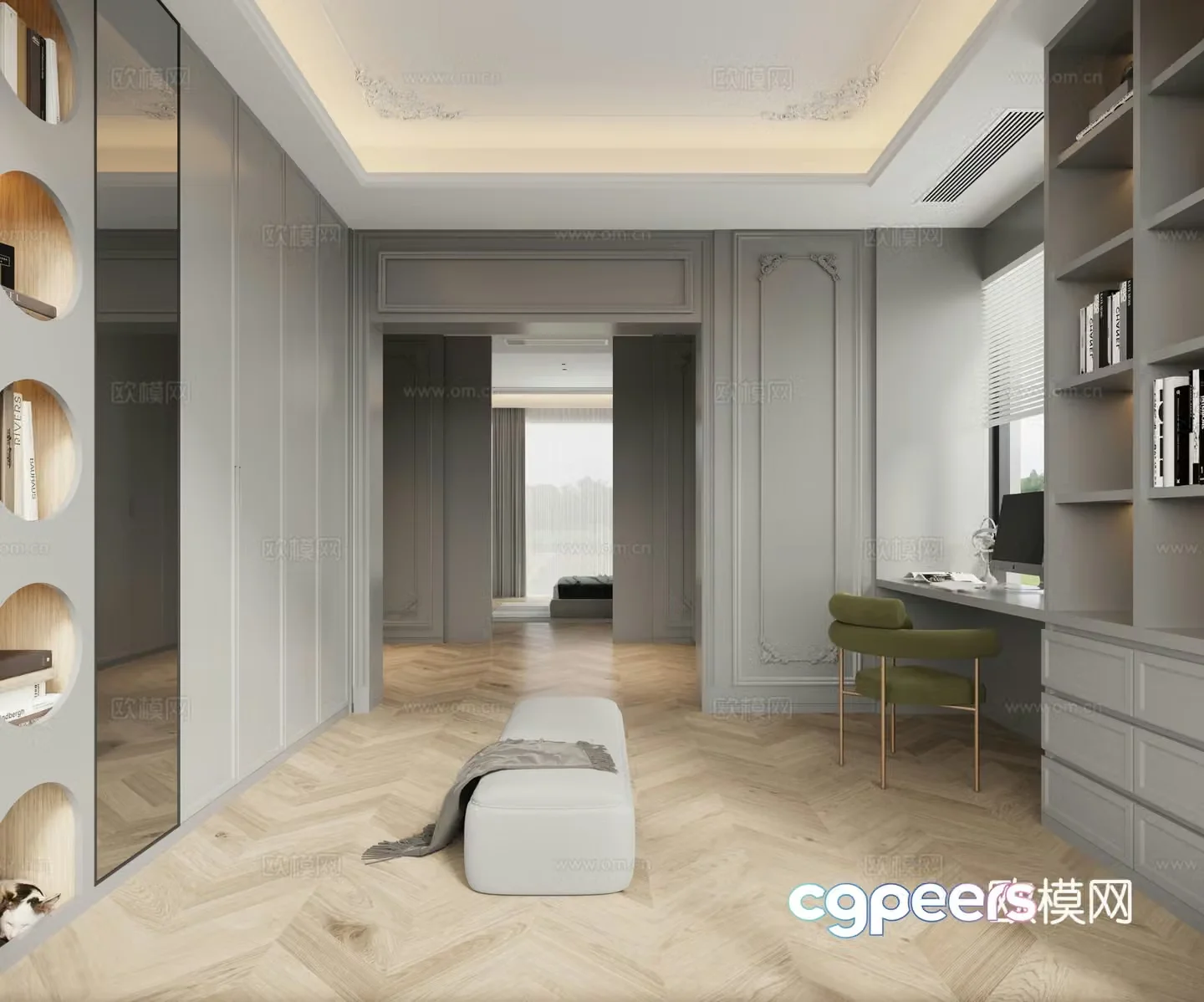 French cloakroom 3d model