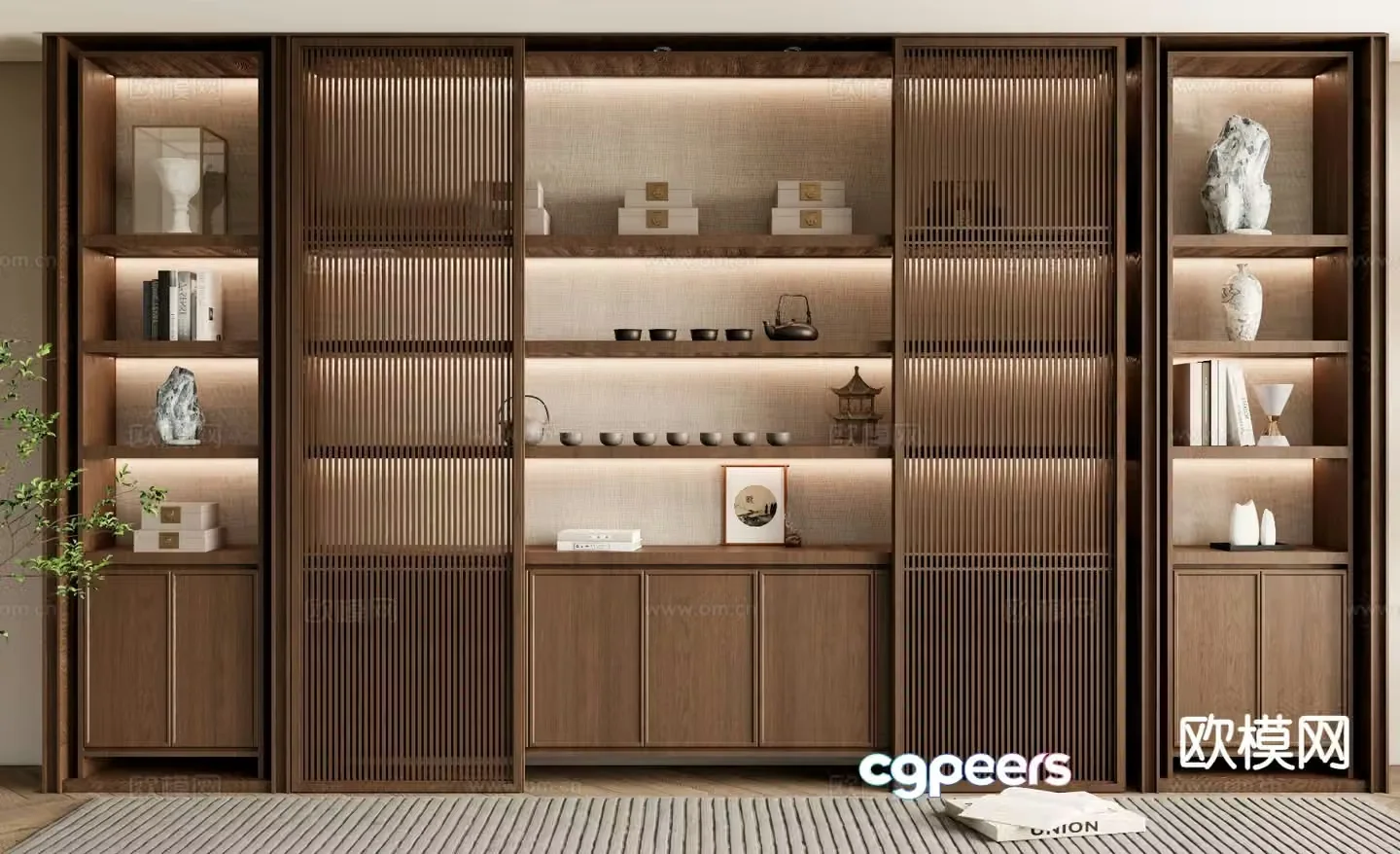 New Chinese bookcase 3D model
