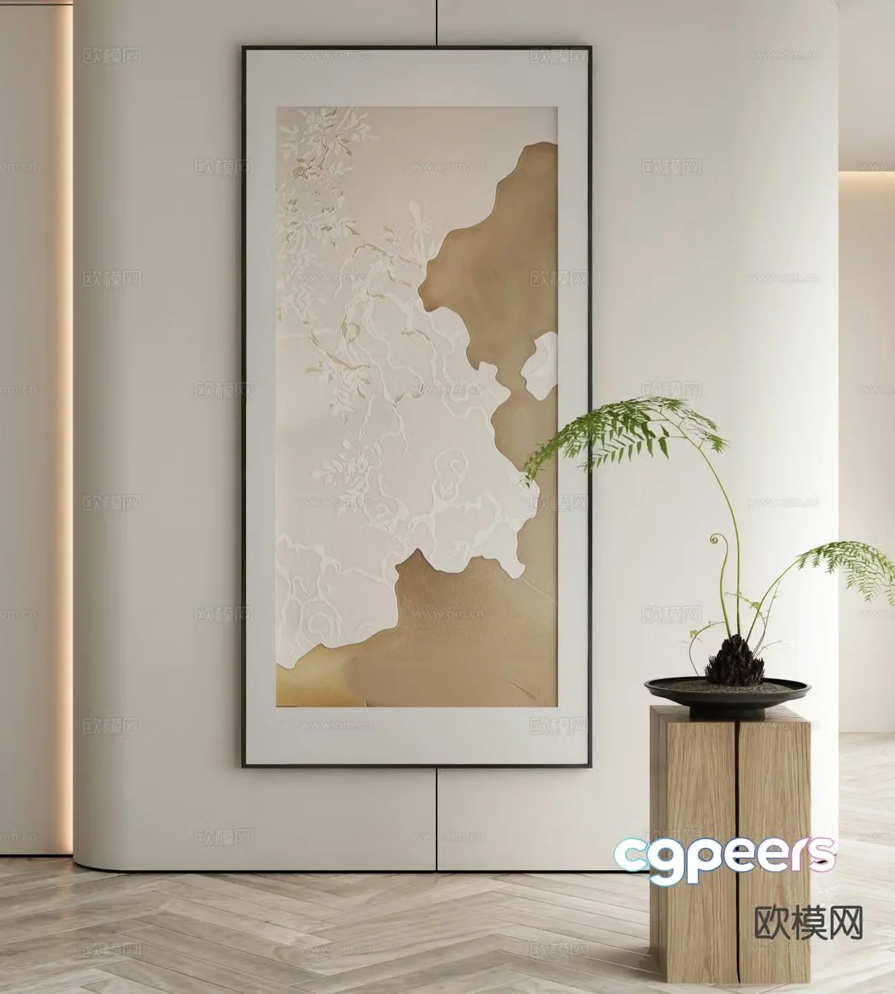 New Chinese style decorative painting abstract painting 3d model