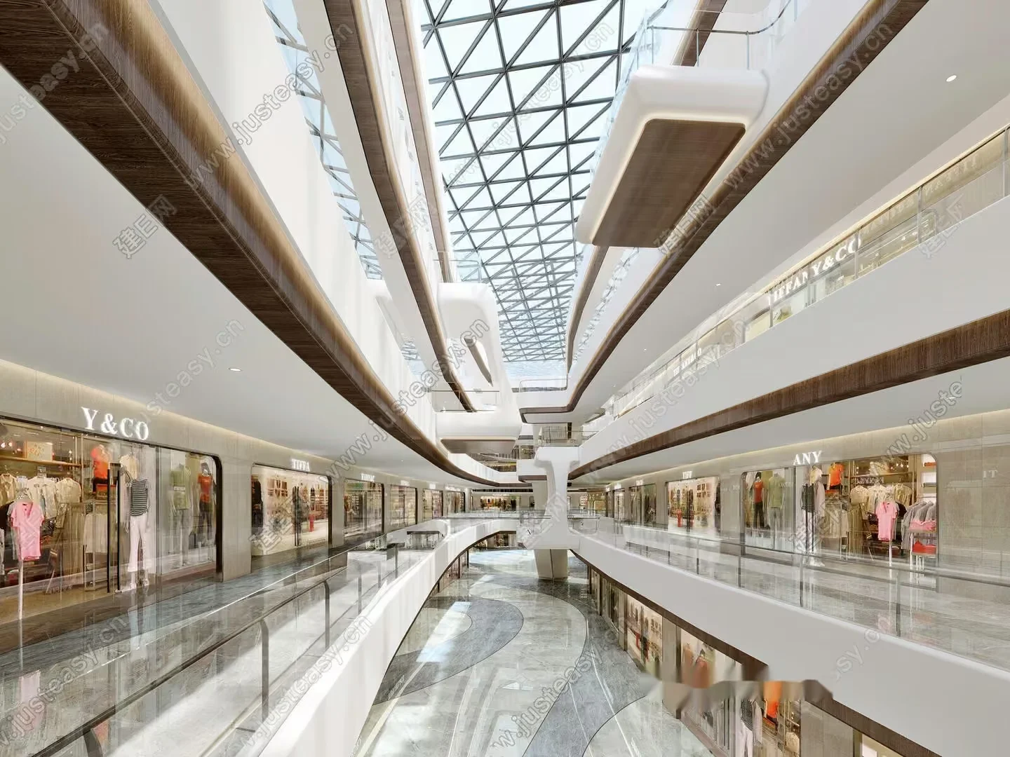 A Modern Shopping Mall 3D Model – 13822 – CORONA Render