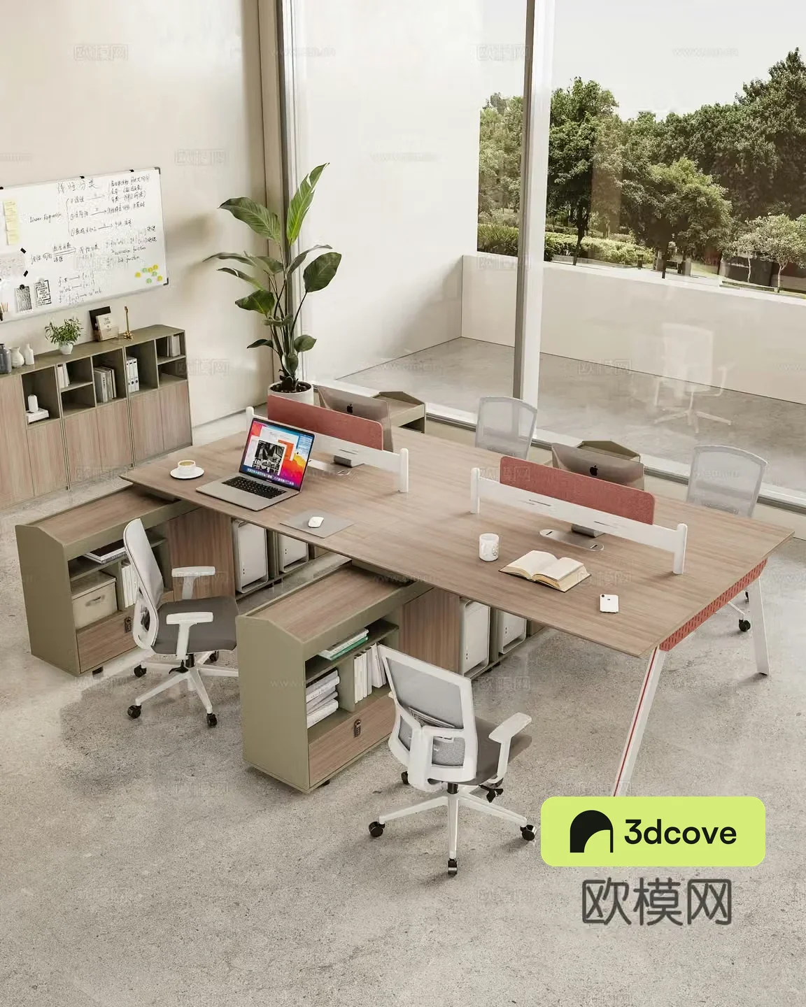 Modern style steel and wood office card combination workstation chair combination office desk screen desk