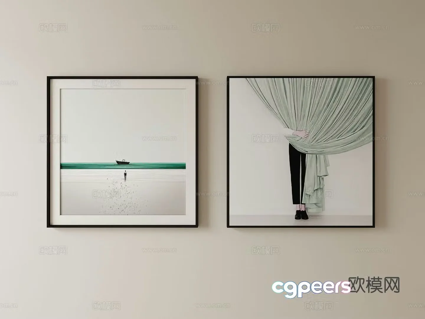 Decorative painting art painting hanging painting 3d model