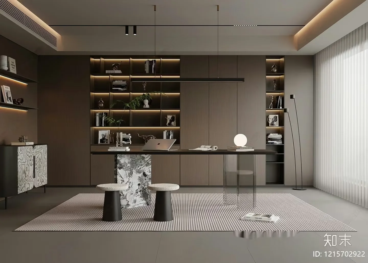 Modern Office Desk 3D Model – 11951 – VRAY Render