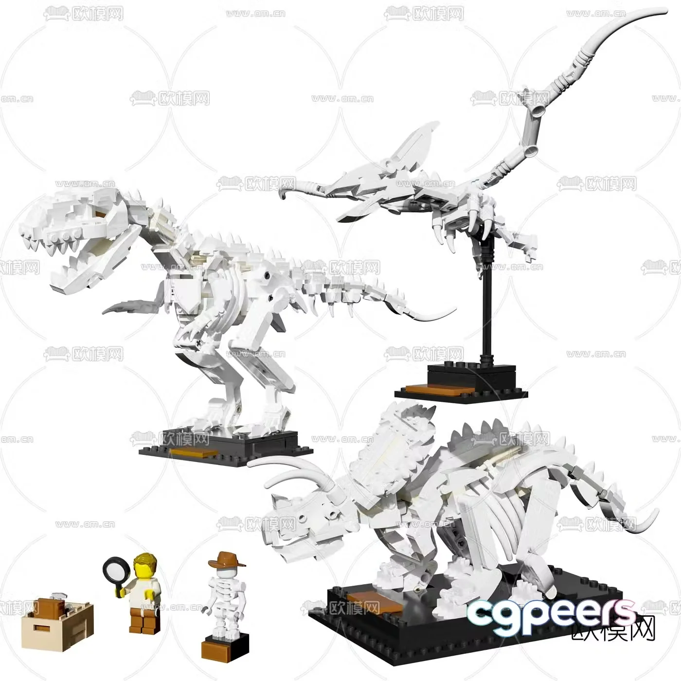 Modern lego dinosaur toy 3d model