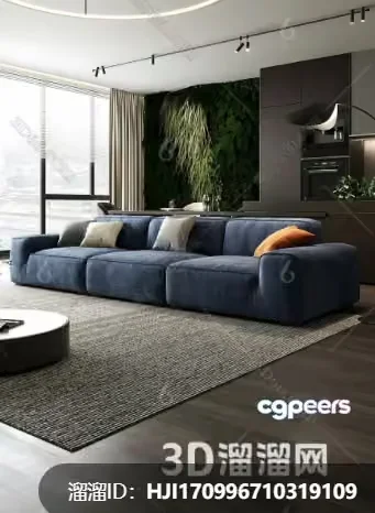 Modern Living Room 3D Model – 10801 – VRAY Render