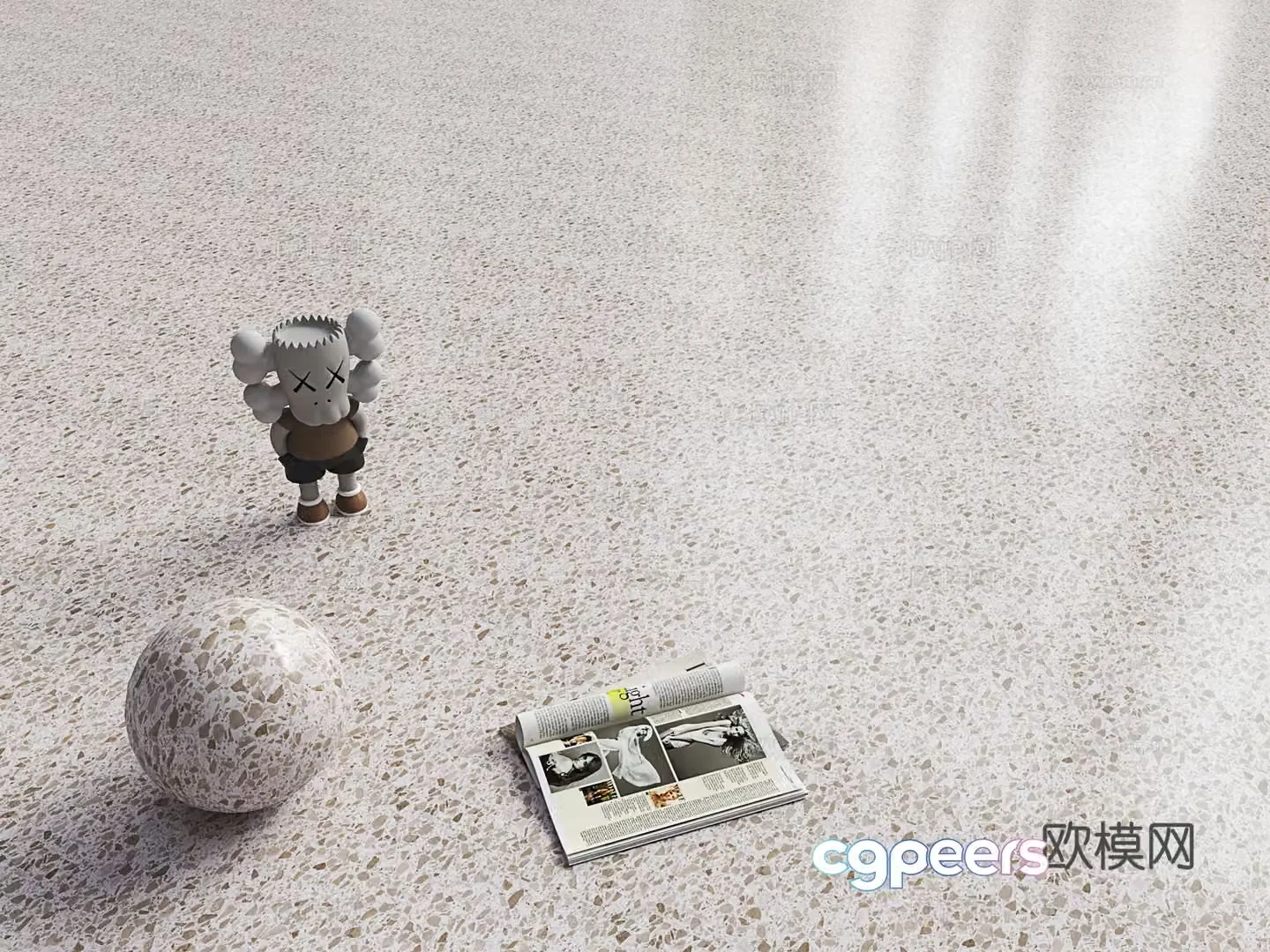 Modern terrazzo Modern artificial stone Quartz stone countertop Rubber floor Modern floor glue 3d model