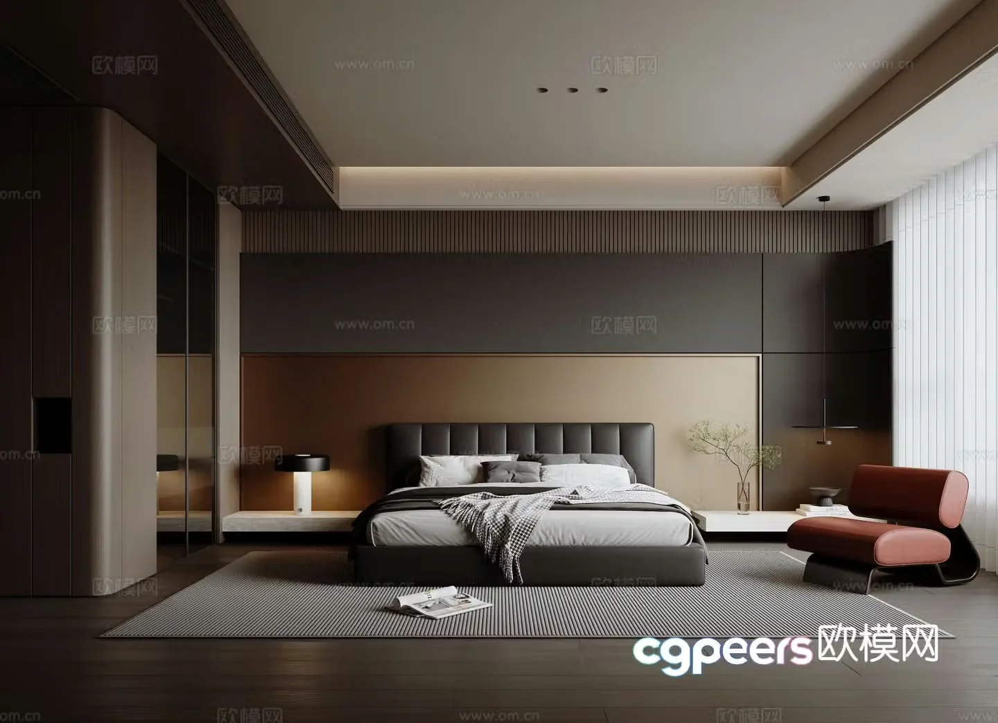 Italian style bedroom master bedroom 3d model