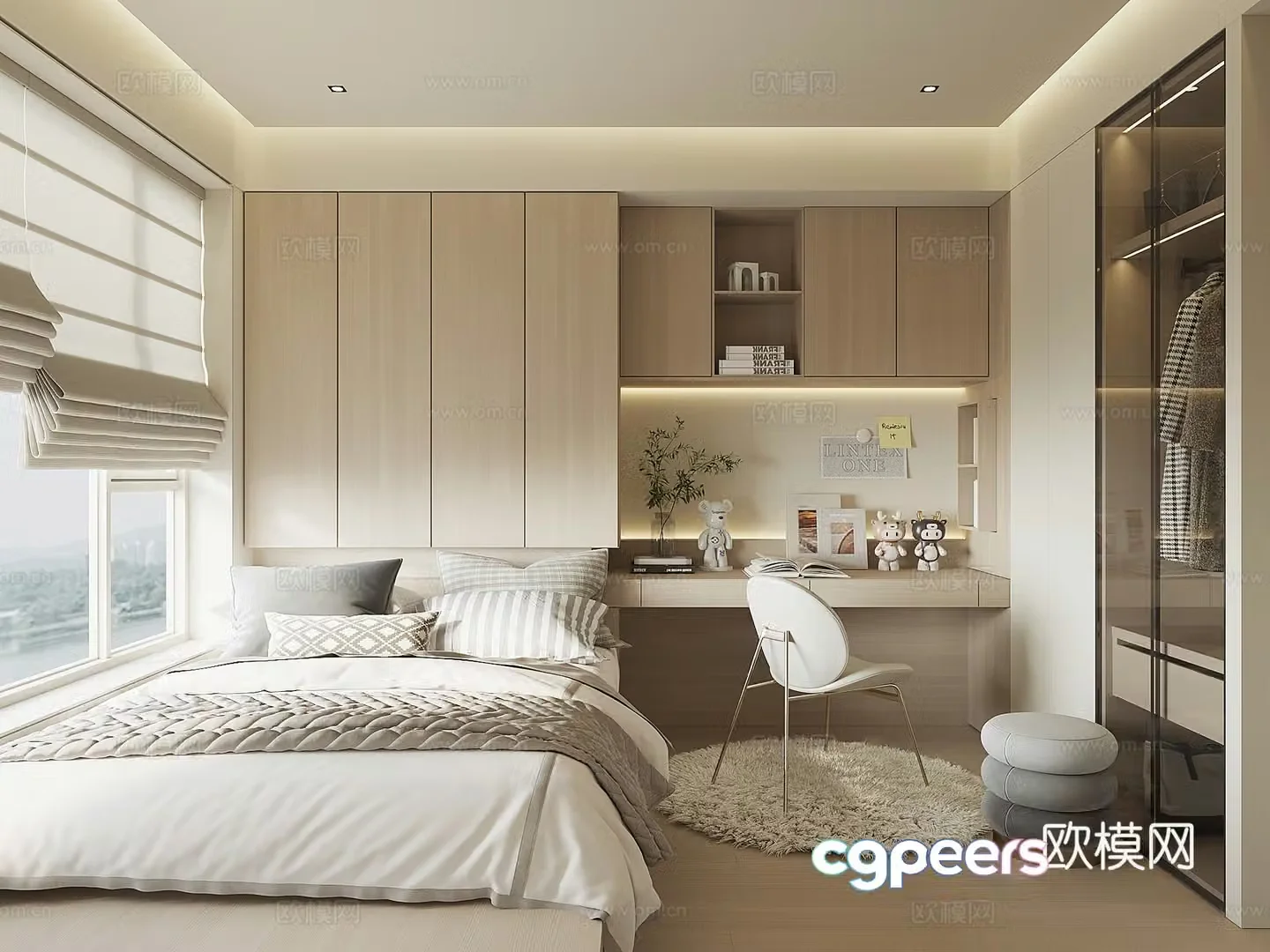 Modern tatami bedroom 3d model