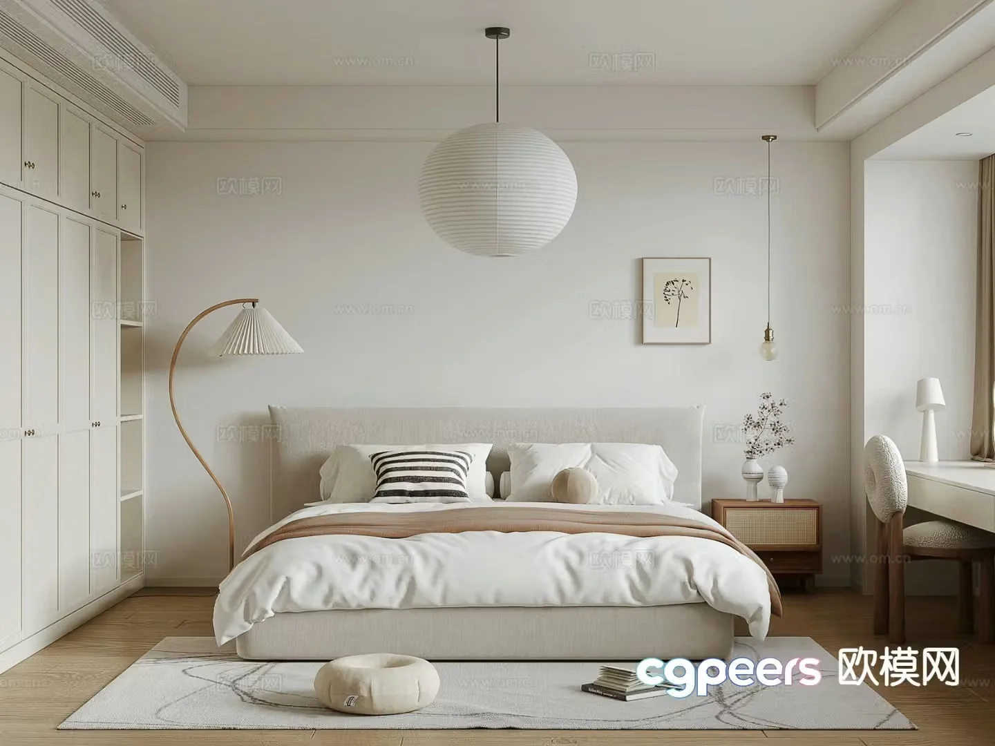 Cream style bedroom master bedroom 3d model