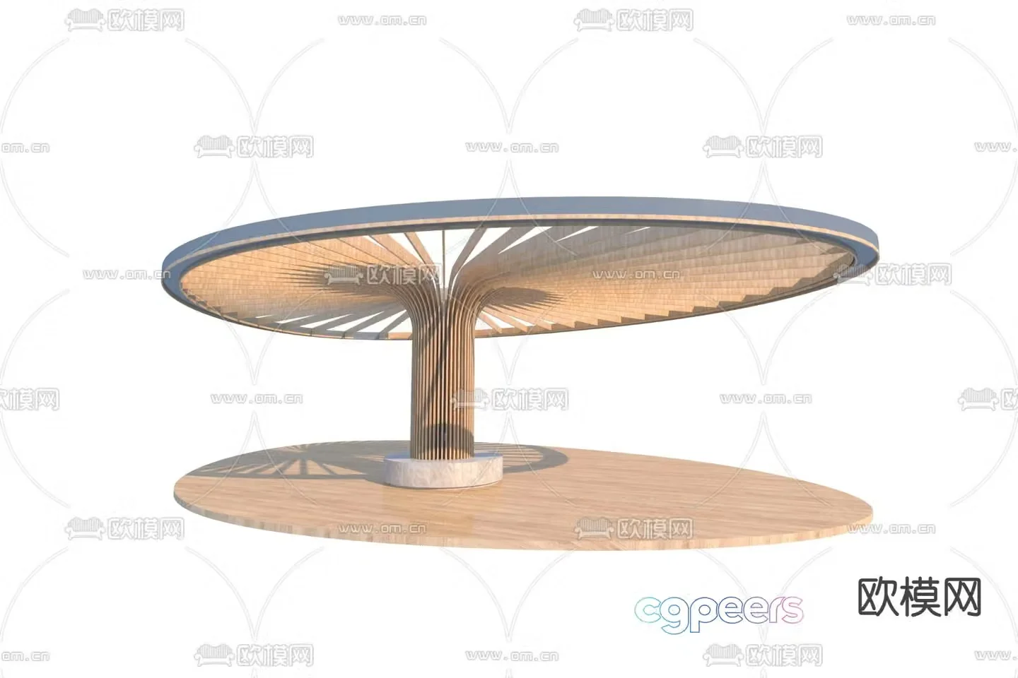 Leisure column gallery pavilion 3D model