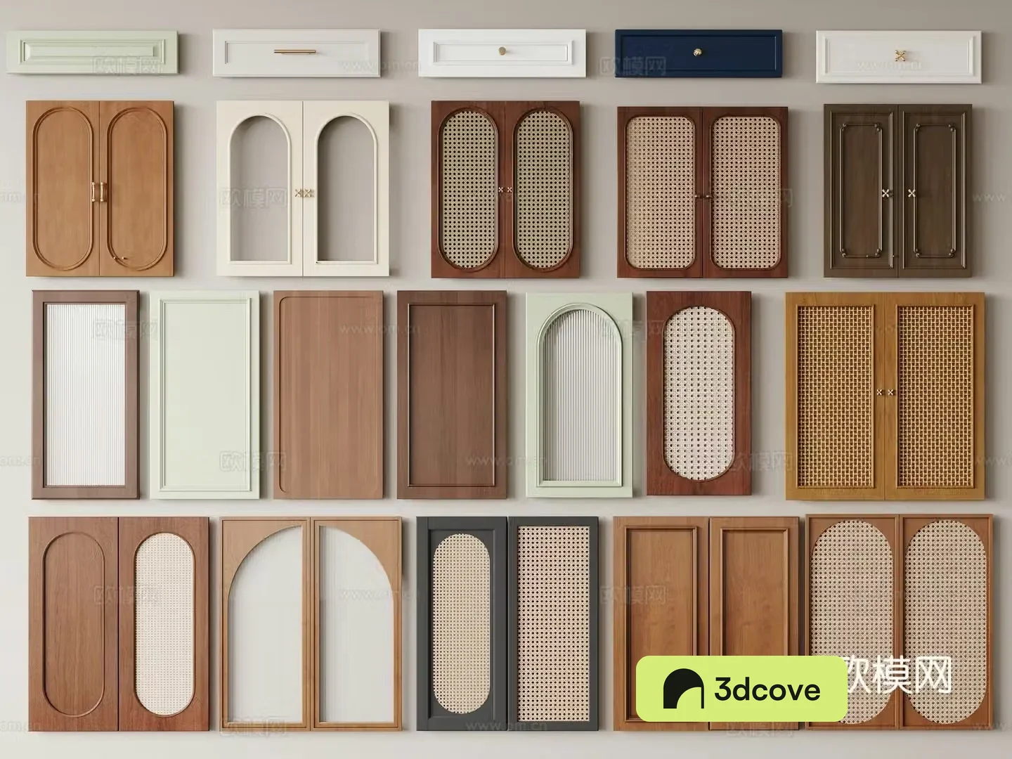Medieval style cabinet door wardrobe door rattan cabinet door