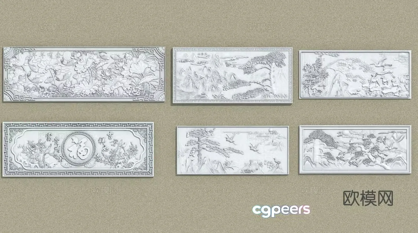 New Chinese relief Populus Arhat 3D model with fish every year