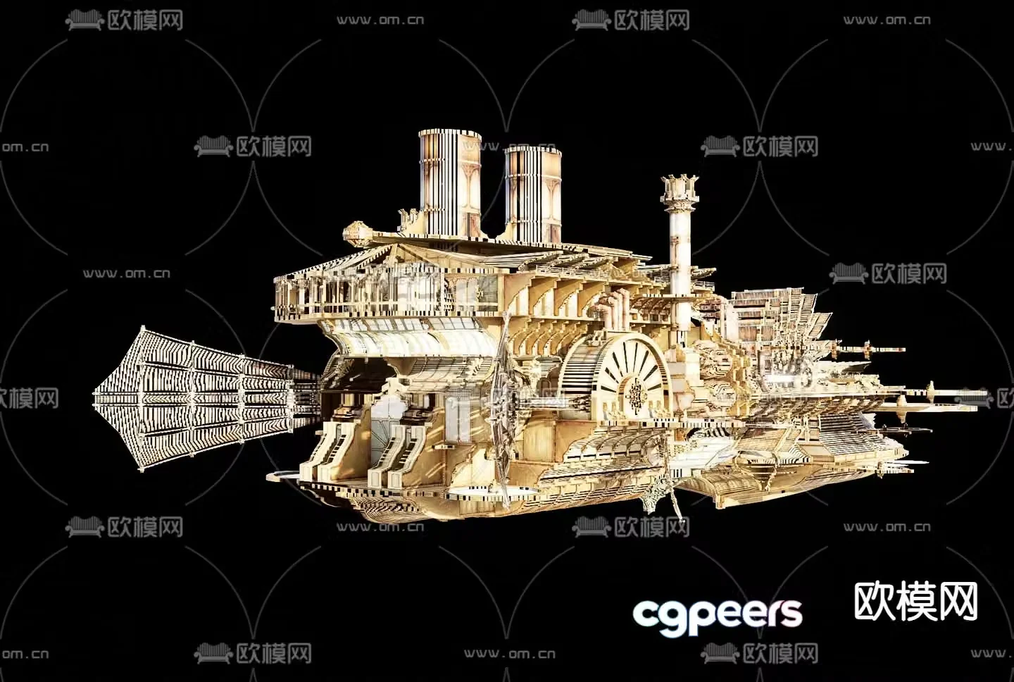 Steam engine building blocks toy 3d model