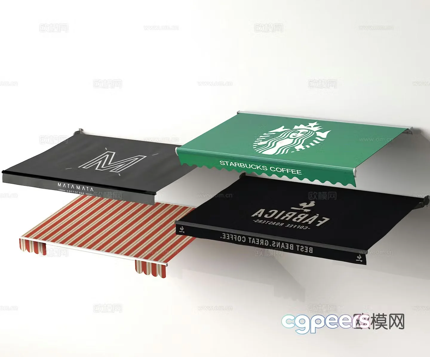 Awning rain building cloth shed 3D model