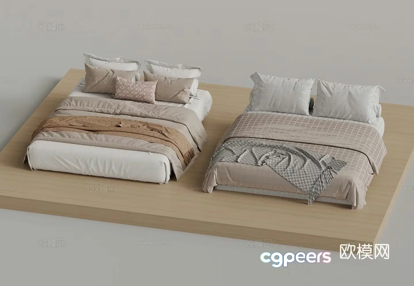 Other beds Modern double bed Bedding 3d model