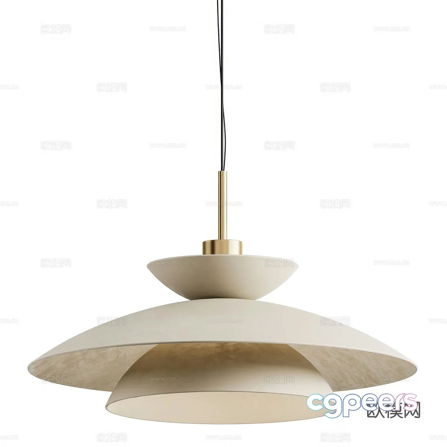 Modern lampshade chandelier 3d model