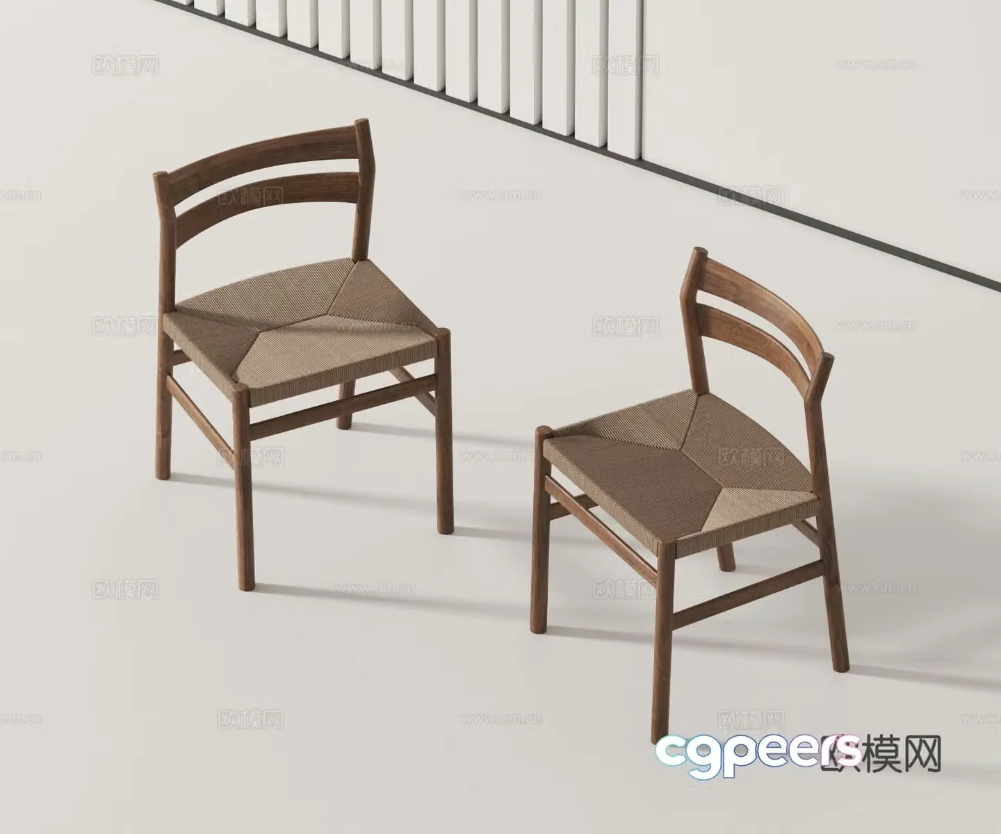 Wabi-sabi style wooden chair dining chair single chair chair 3d model