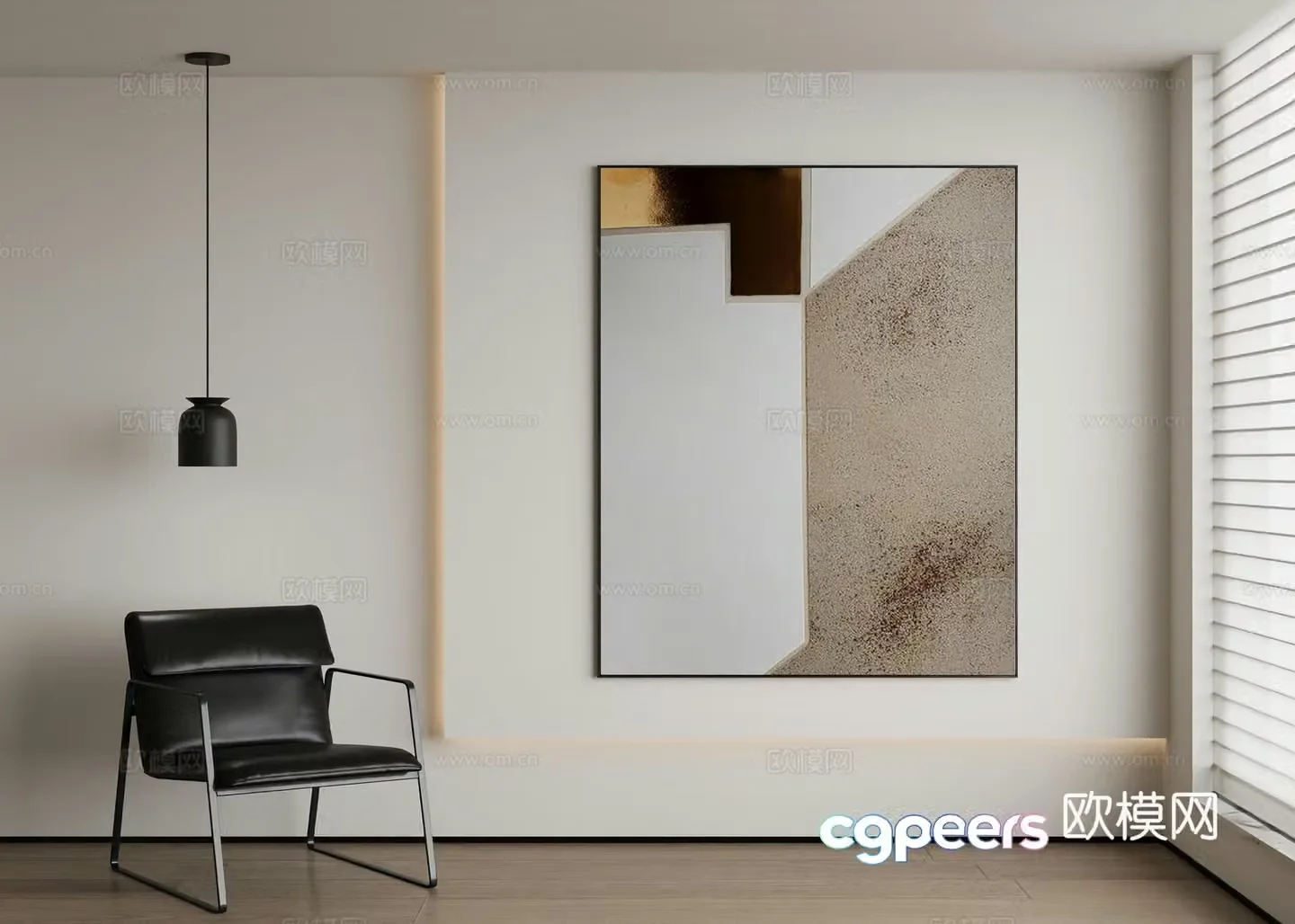 Modern abstract painting decorative painting 3d model