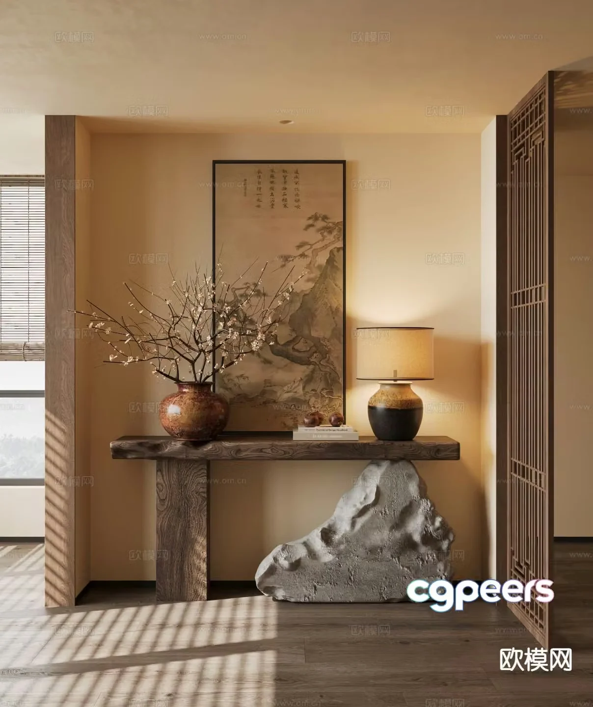 3D model of new Chinese-style Duanjingtai entrance strip