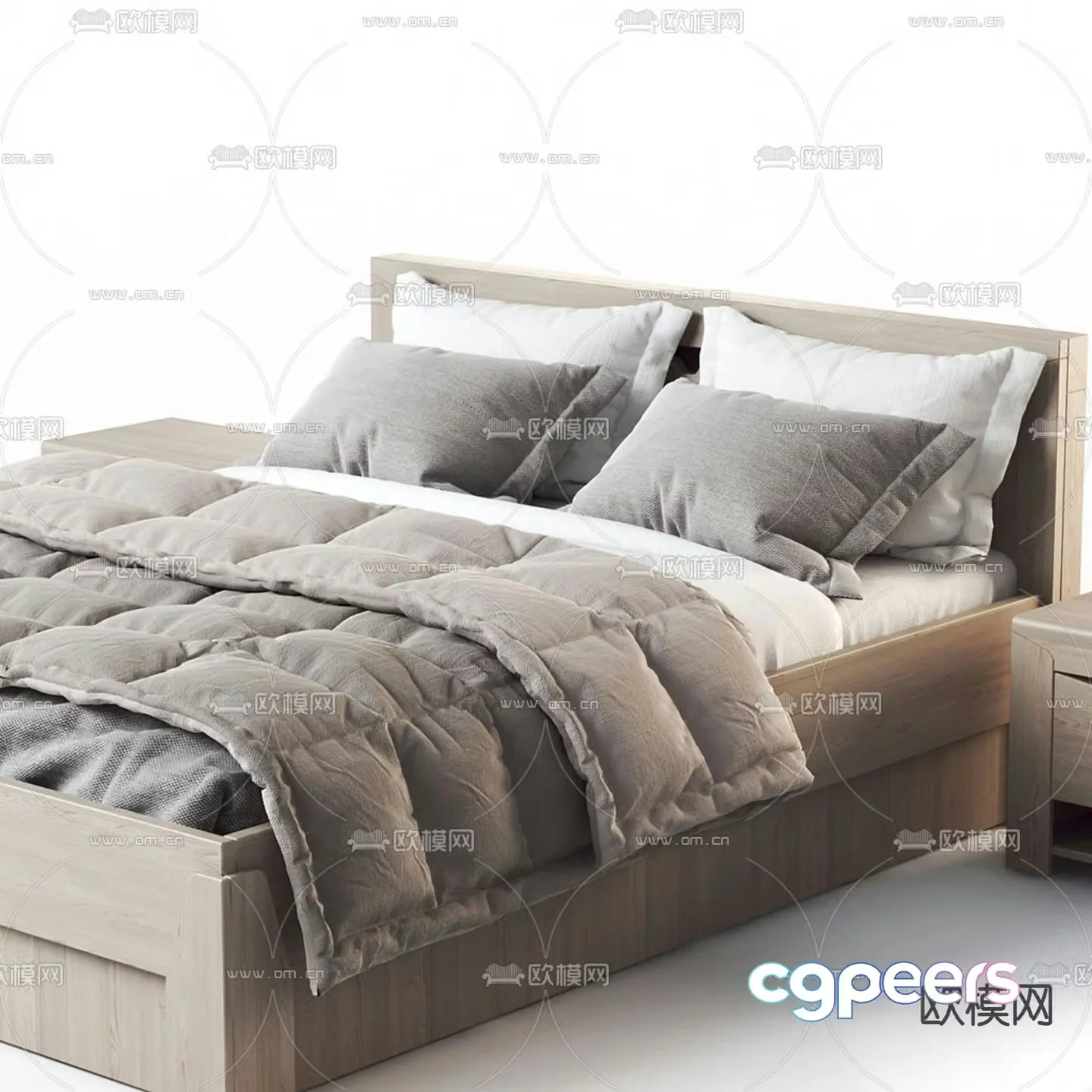 Double bed 3d model