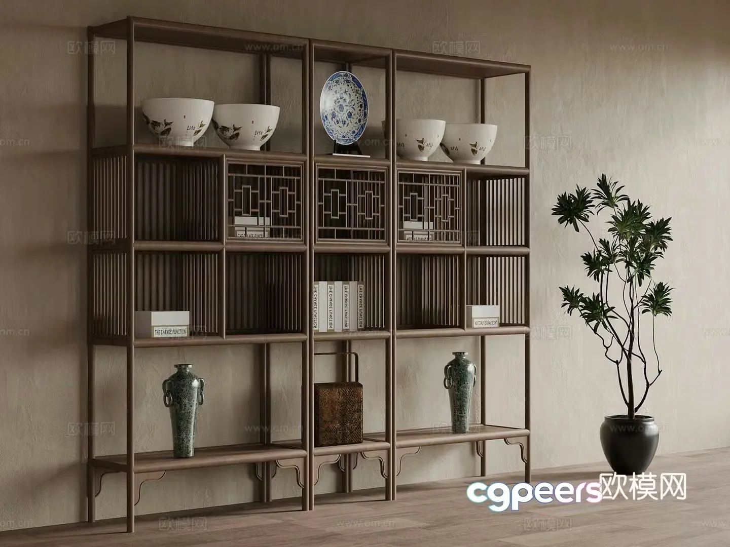 New Chinese style 3D model of Bo Gu shelf