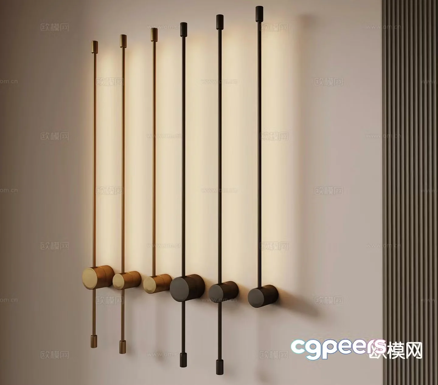 Modern linear wall light 3d model