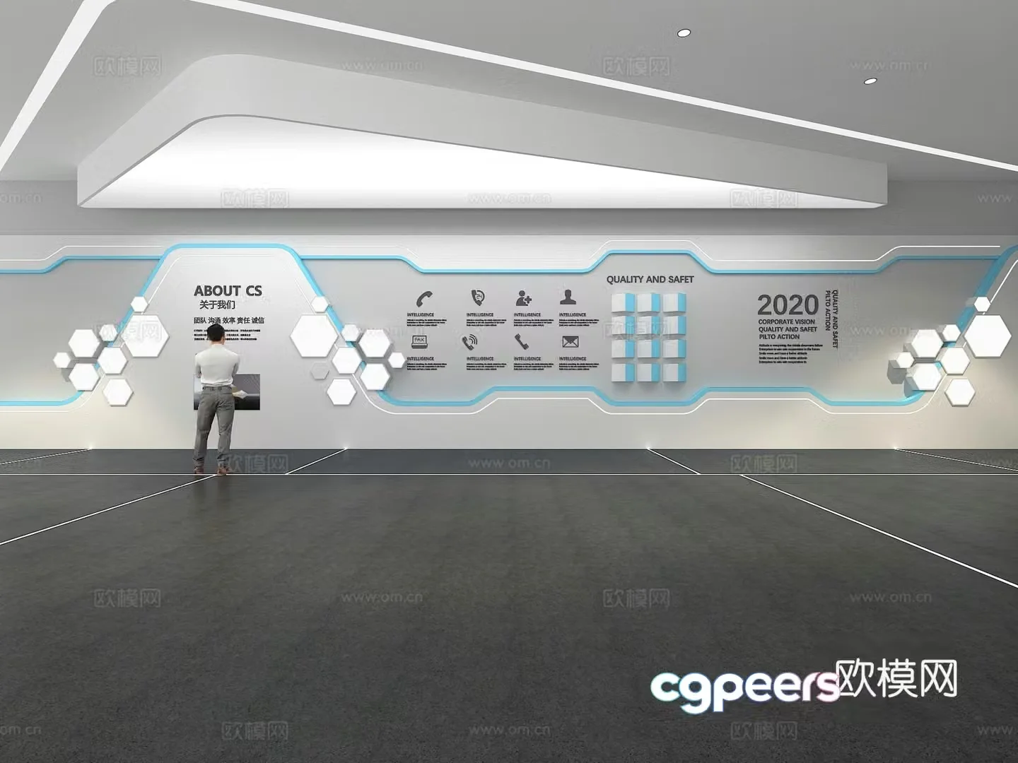Cultural wall Corporate culture wall Display wall Classroom Exhibition hall Campus culture Corridor 3D model