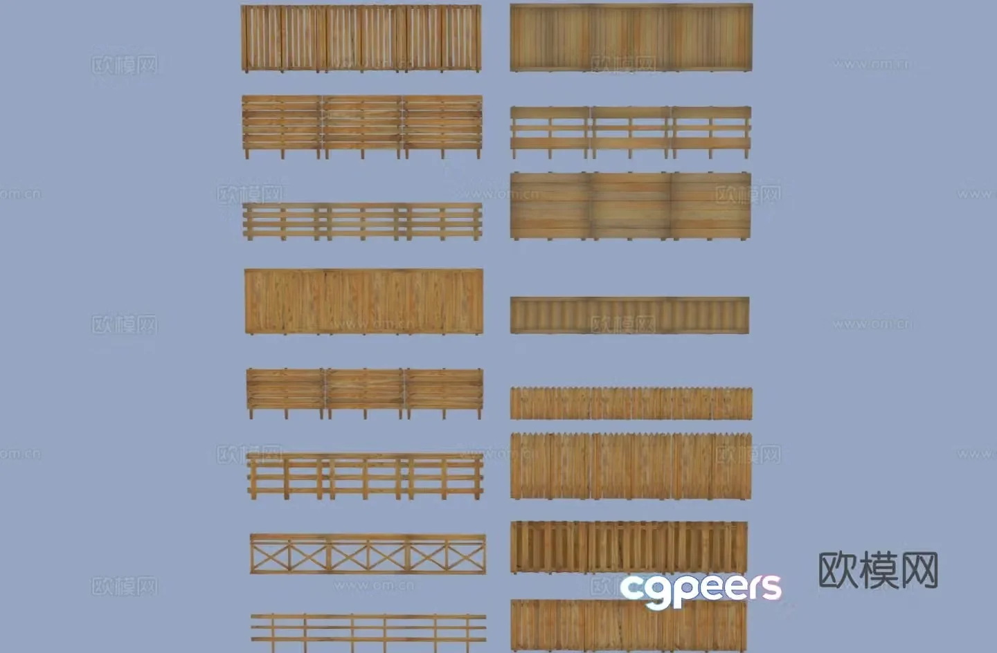 Chinese style fence guardrail bamboo fence bamboo fence 3d model