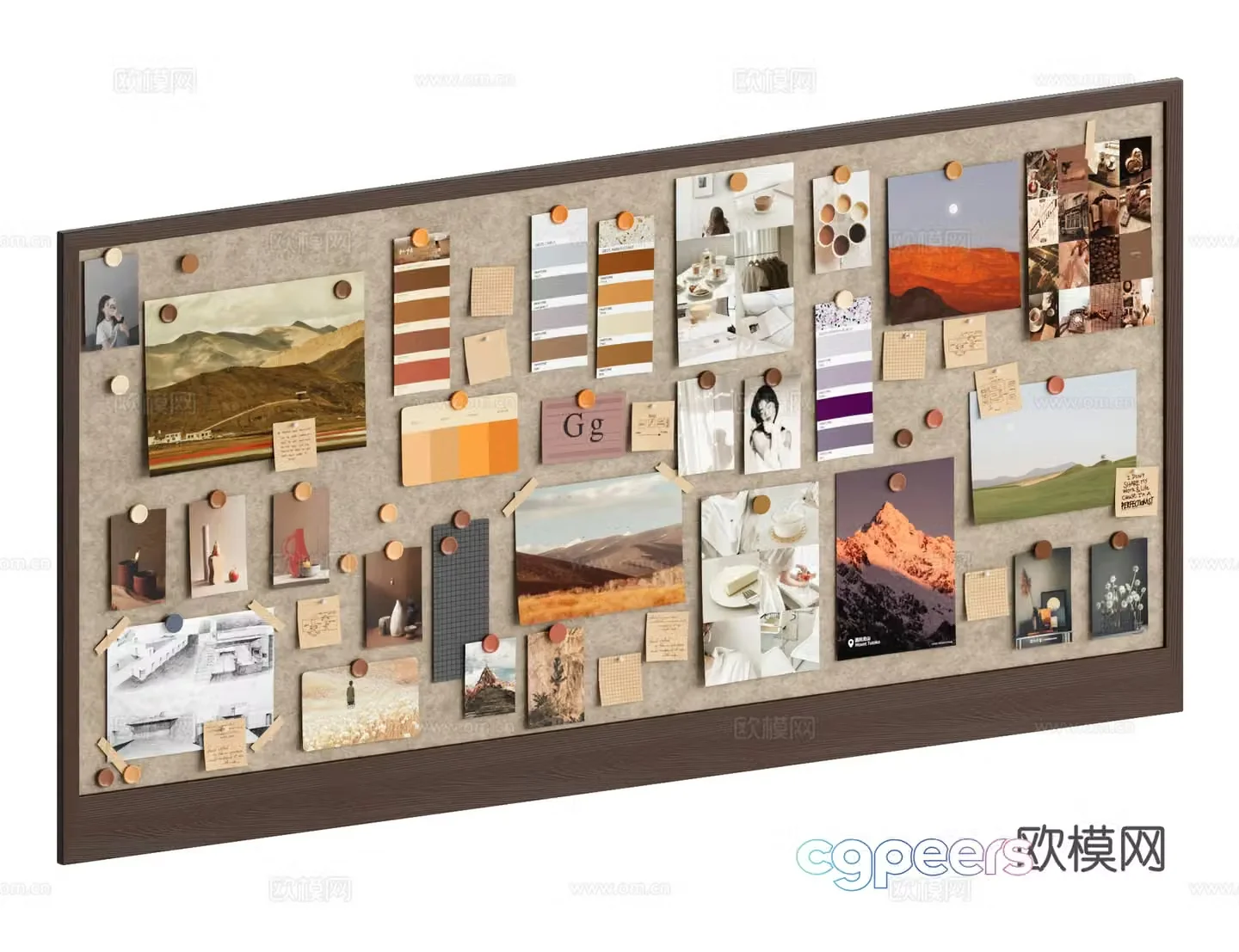 Retro cream photo wall 3d model