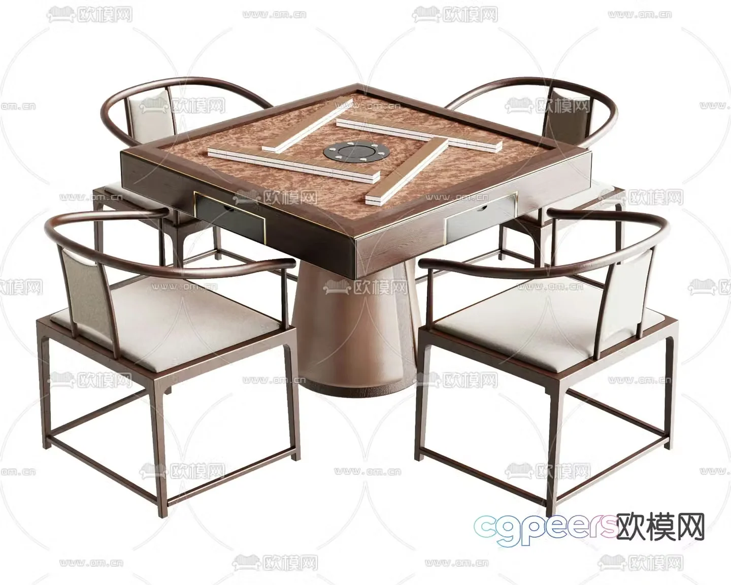 New Chinese style mahjong table 3d model