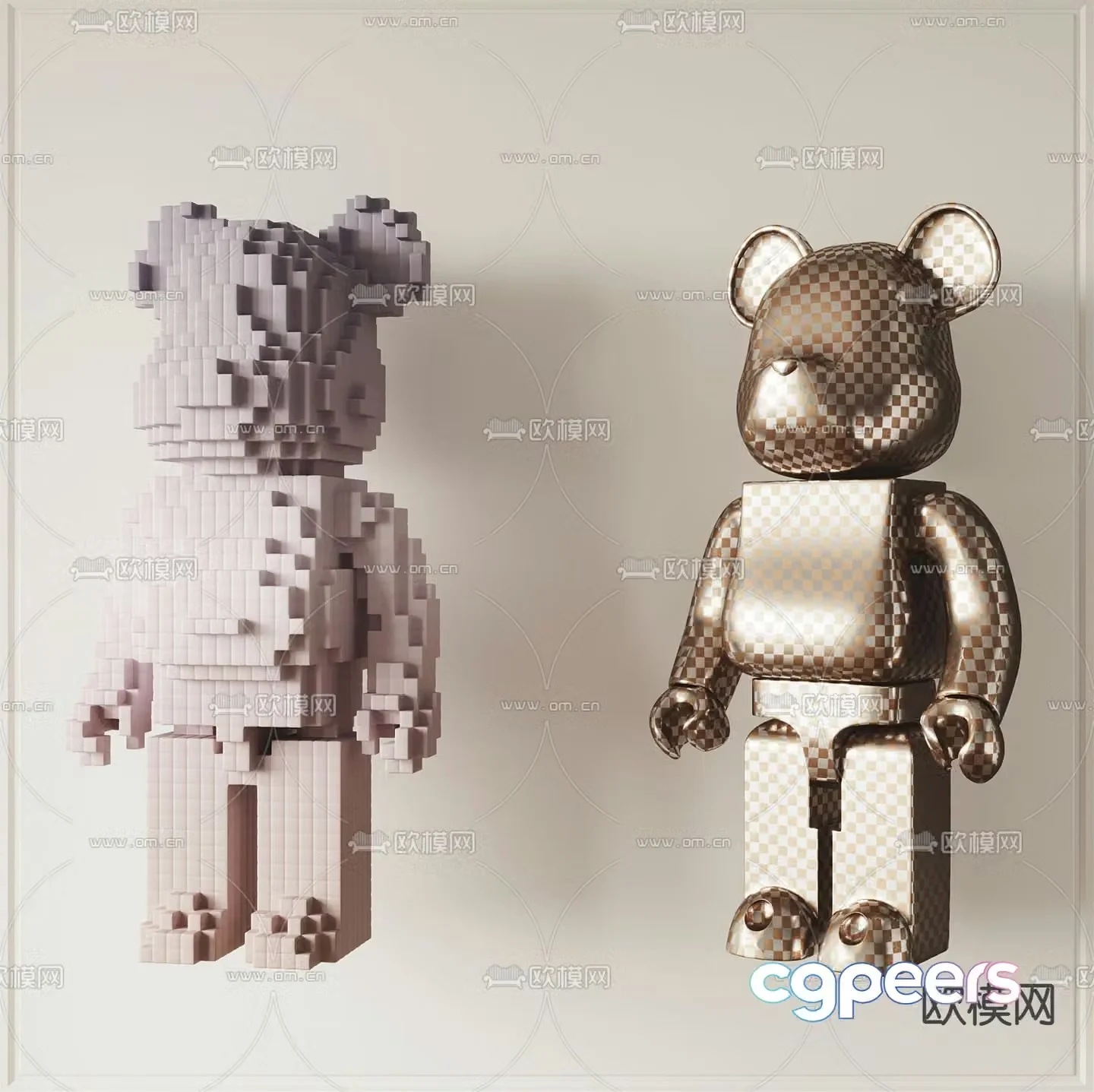 Modern violent bear doll toy 3d model