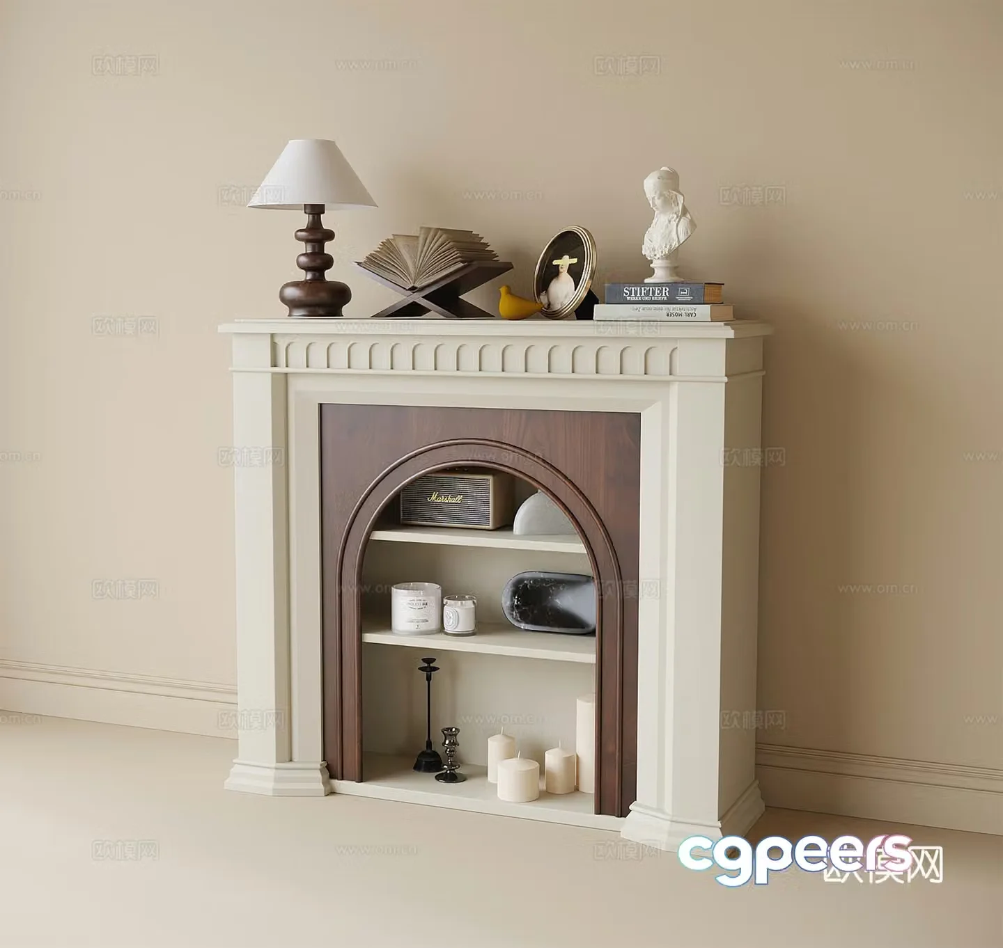 French decorative fireplace 3d model