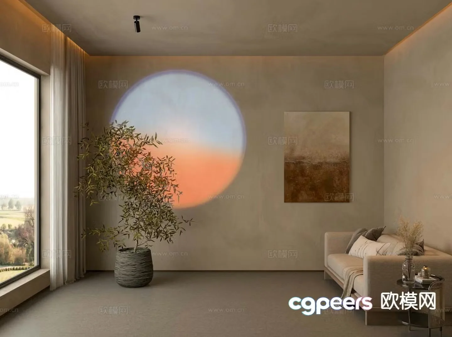 sunset lamp spotlight downlight 3d model