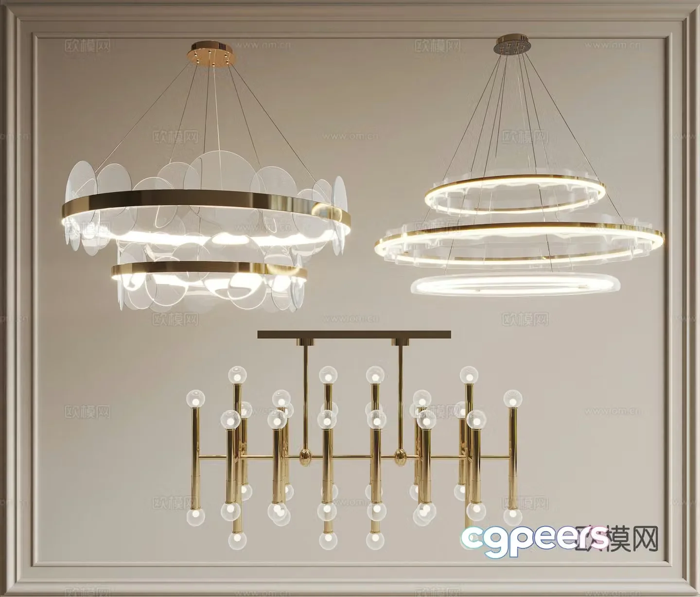 French chandeliers 3d model